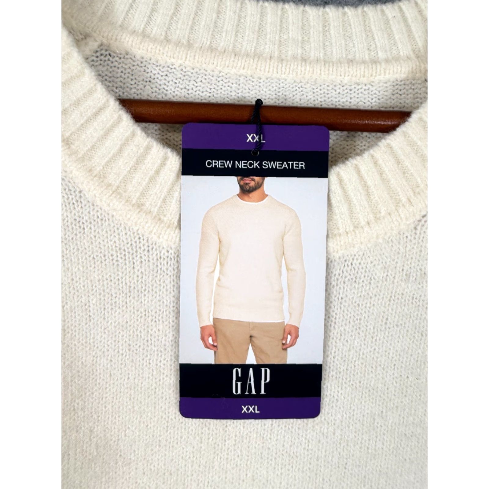 Gap Gap Sweater Pullover Raglan Sleeve Crew Neck Mens 2XL Ivory Wool Blend NWT Size US XXL / EU 58 / 5 - 5 Thumbnail