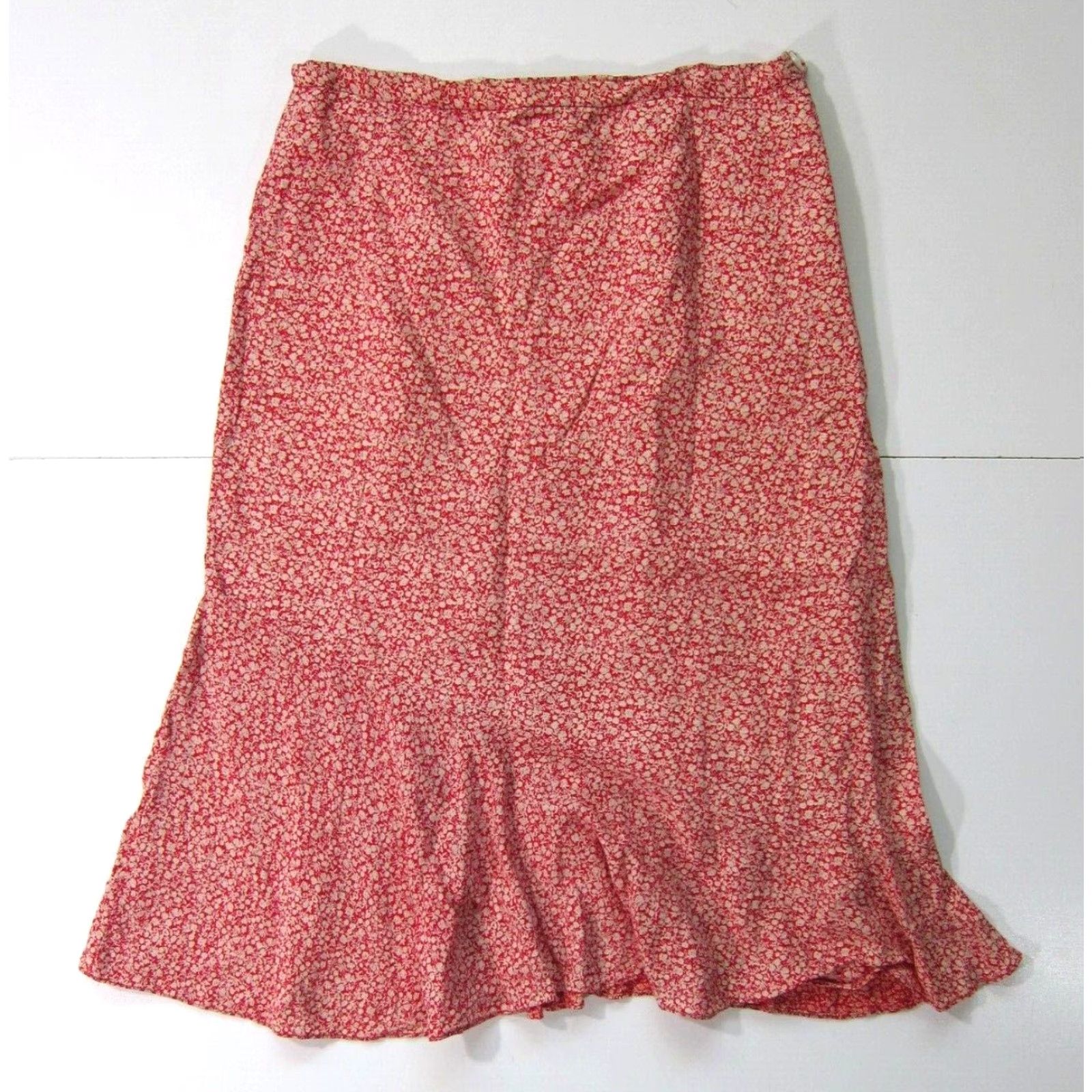 Vintage VINTAGE Tanya Lam Skirt Women XS A-Line Midi Floral Red 100% Rayon Lined Imported? Size 26" / US 2 / IT 38 - 2 Thumbnail