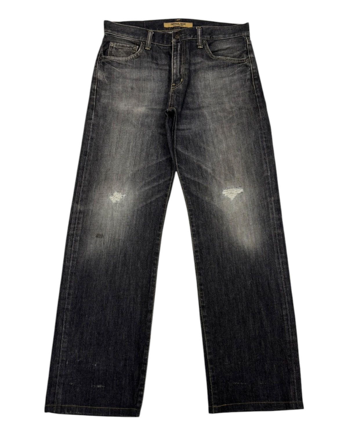 Undercover × Uniqlo Vintage Japanese Faded Black S-003 Uniqlo Distressed Denim Size US 33 - 1 Thumbnail