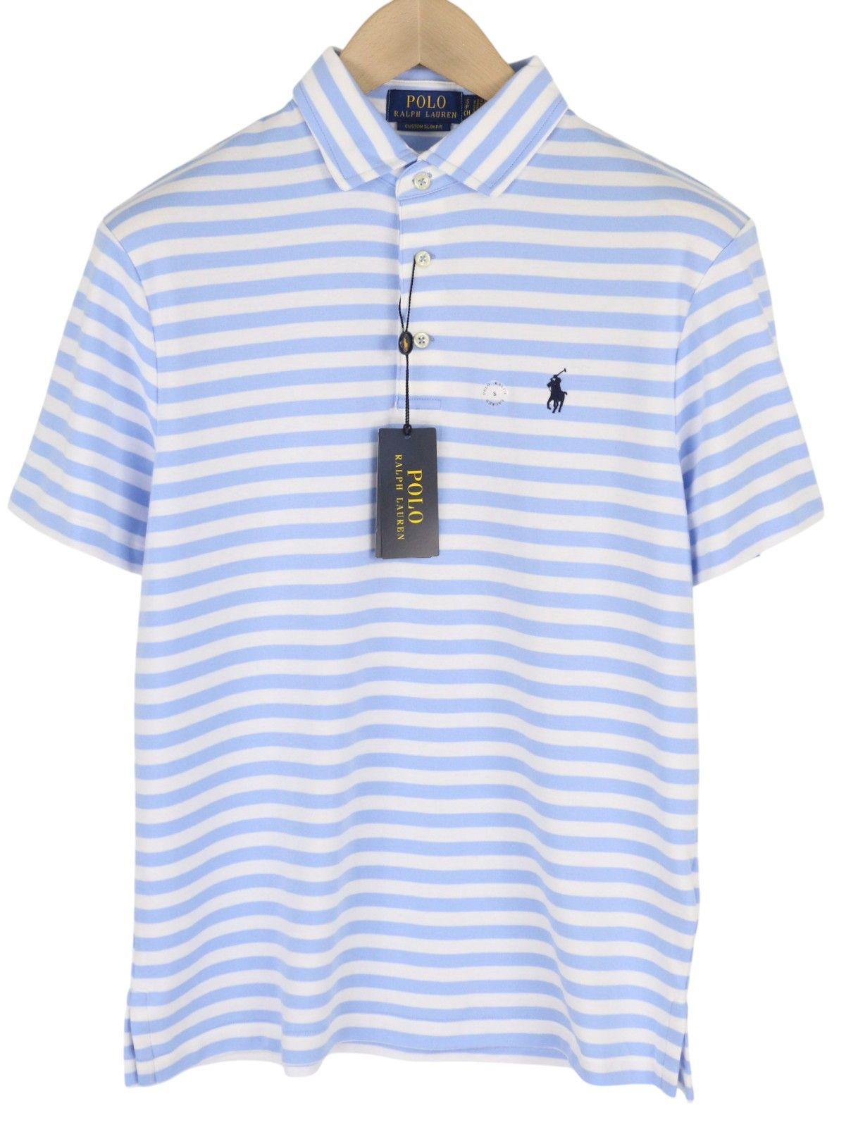 Polo Ralph Lauren CUSTOM SLIM FIT S Blue Stripe Short Sleeve T-Shirt 84552 Size US S / EU 44-46 / 1 - 1 Thumbnail