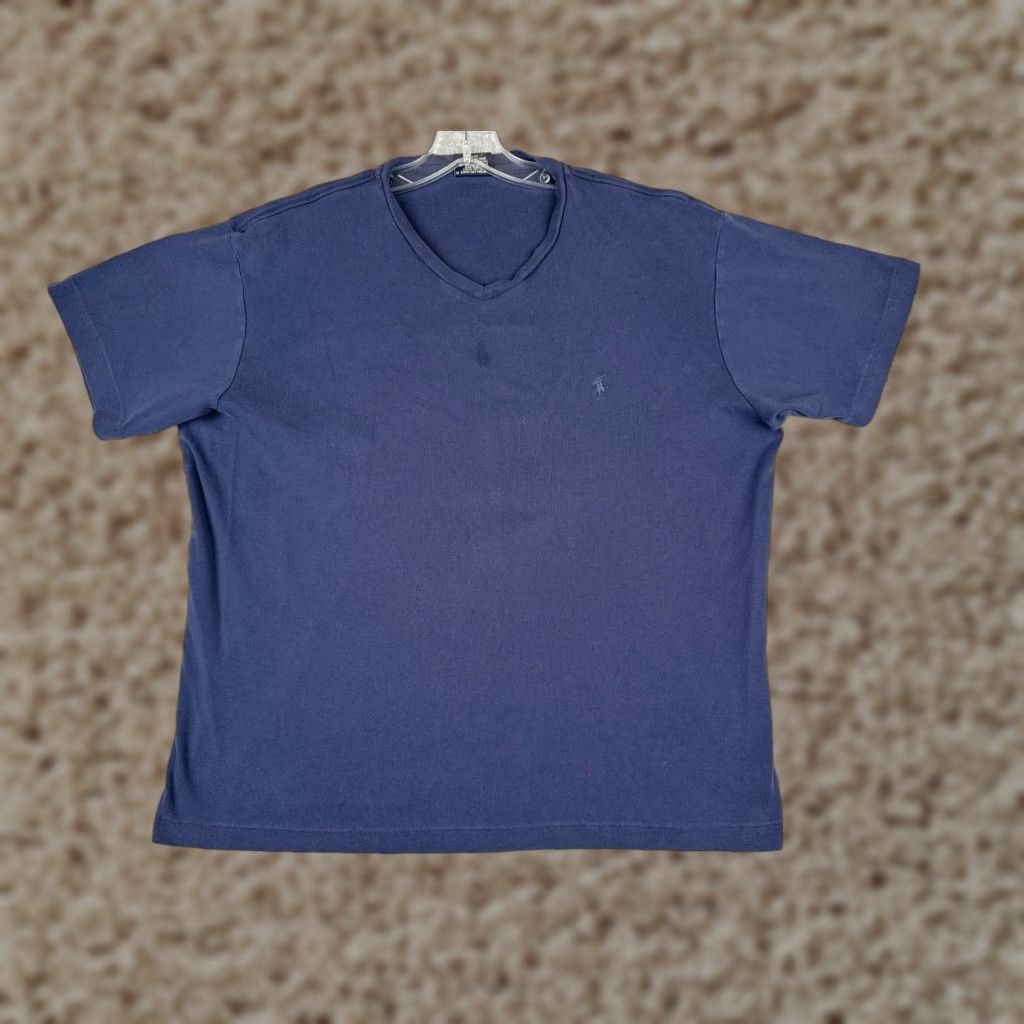 Ralph Lauren Ralph Lauren Shirt Men XL Blue Short Sleeve V-Neck Cotton Solid Logo American Sports Mens Size US XL / EU 56 / 4 - 1 Thumbnail