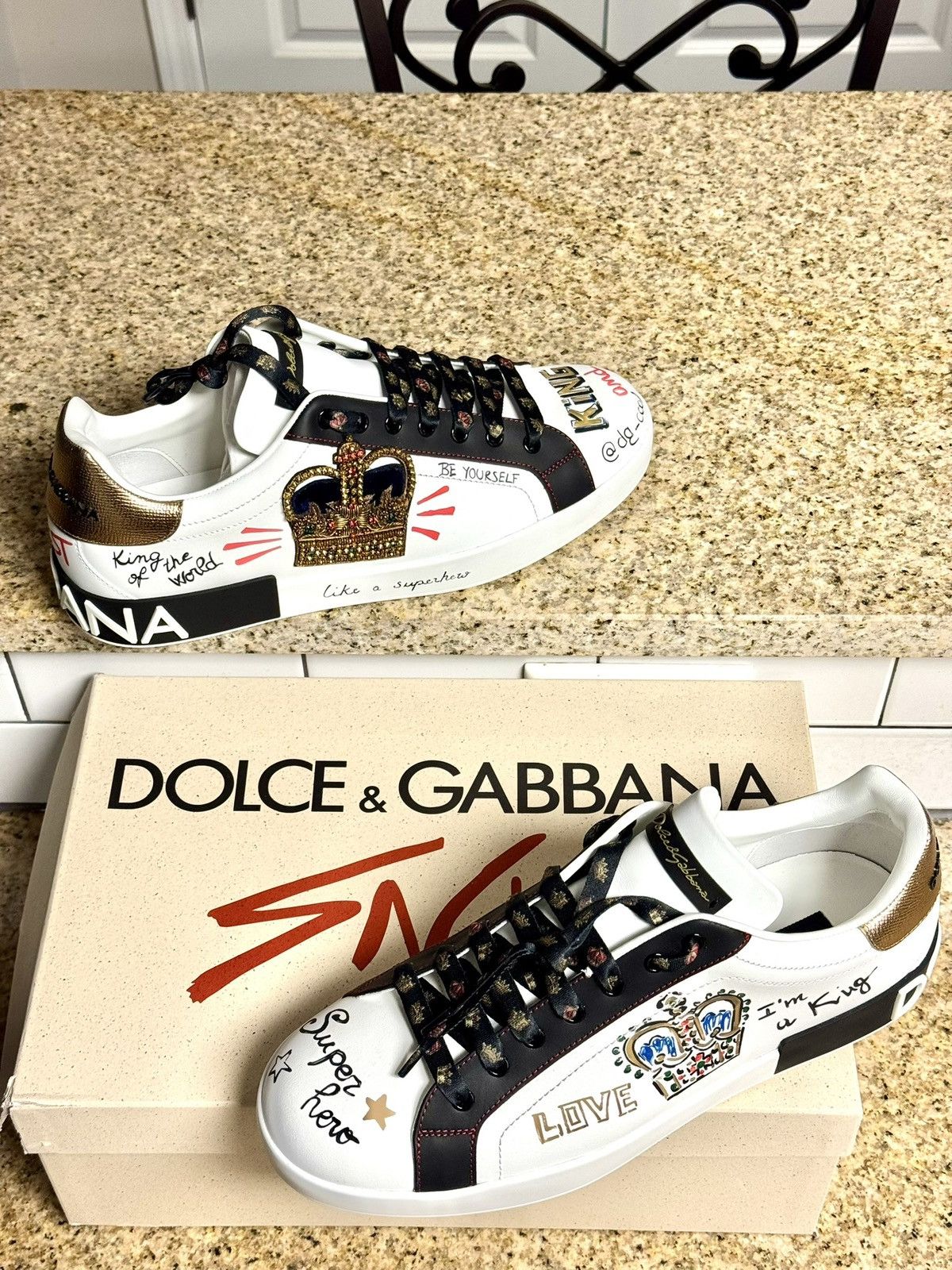 Dolce & Gabbana Dolce & Gabbana Portofino Sneakers Size US 11 / EU 44 - 1 Thumbnail