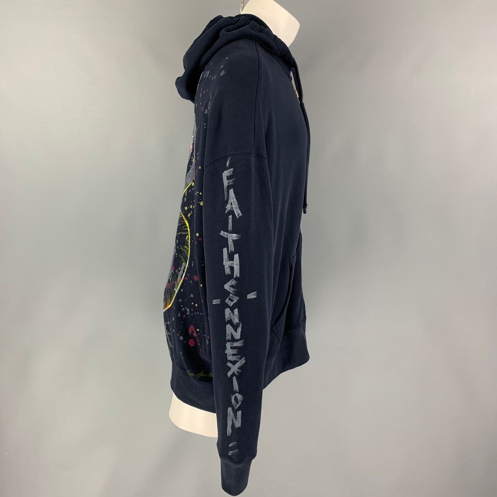 Faith Connexion S Navy Multi-Color Painted Cotton Hooded Sweatshirt Size US S / EU 44-46 / 1 - 4 Thumbnail