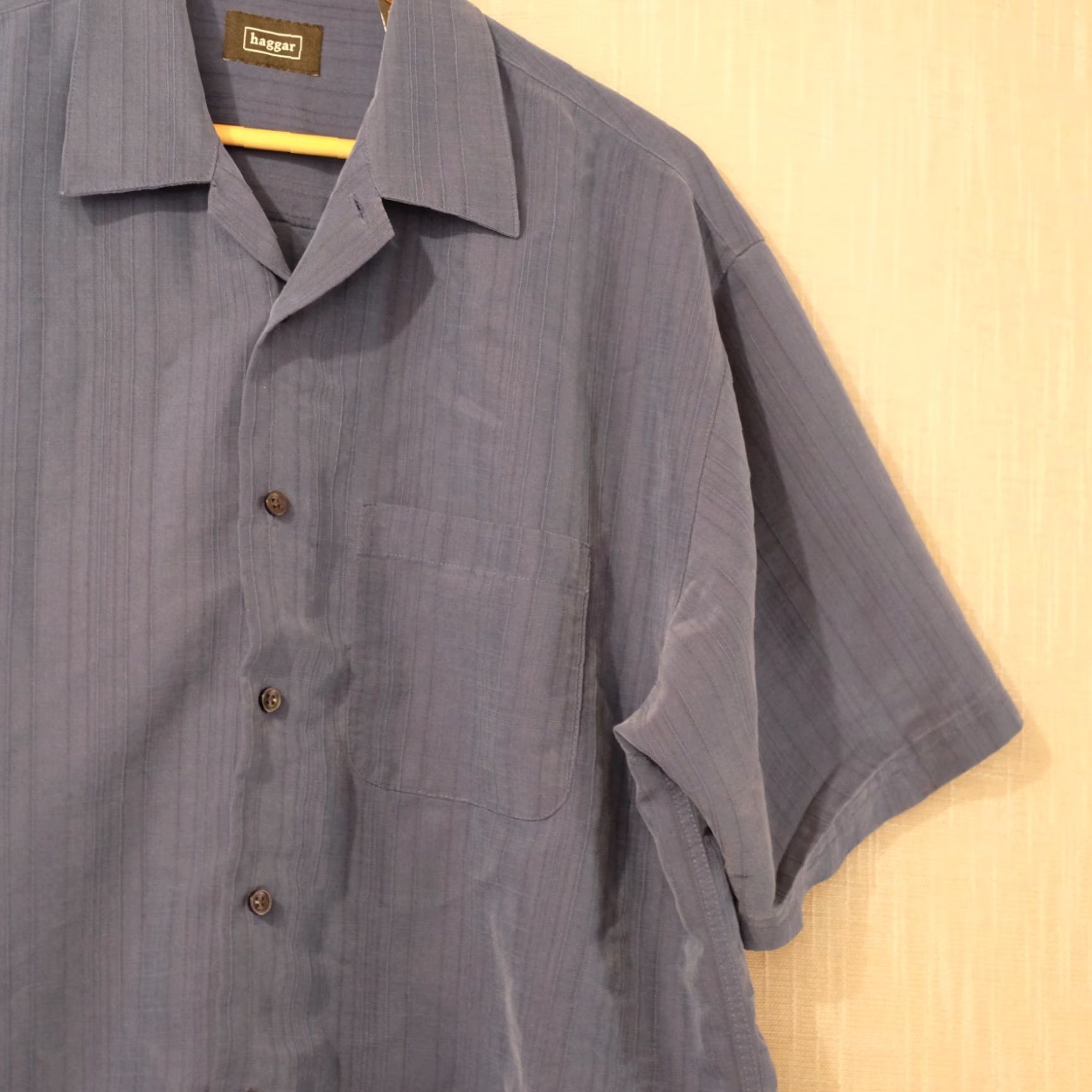 Haggar Haggar Button Down Shirt Navy Short Sleeve Mens L #A17-20 Size US L / EU 52-54 / 3 - 3 Thumbnail