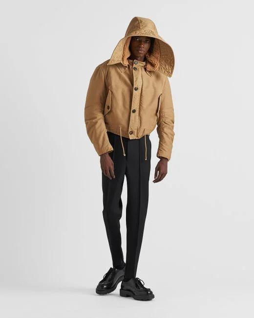 Prada ⚠️$5K VALUE ⚠️Faux fur-trimmed bomber jacket Size US L / EU 52-54 / 3 - 4 Thumbnail