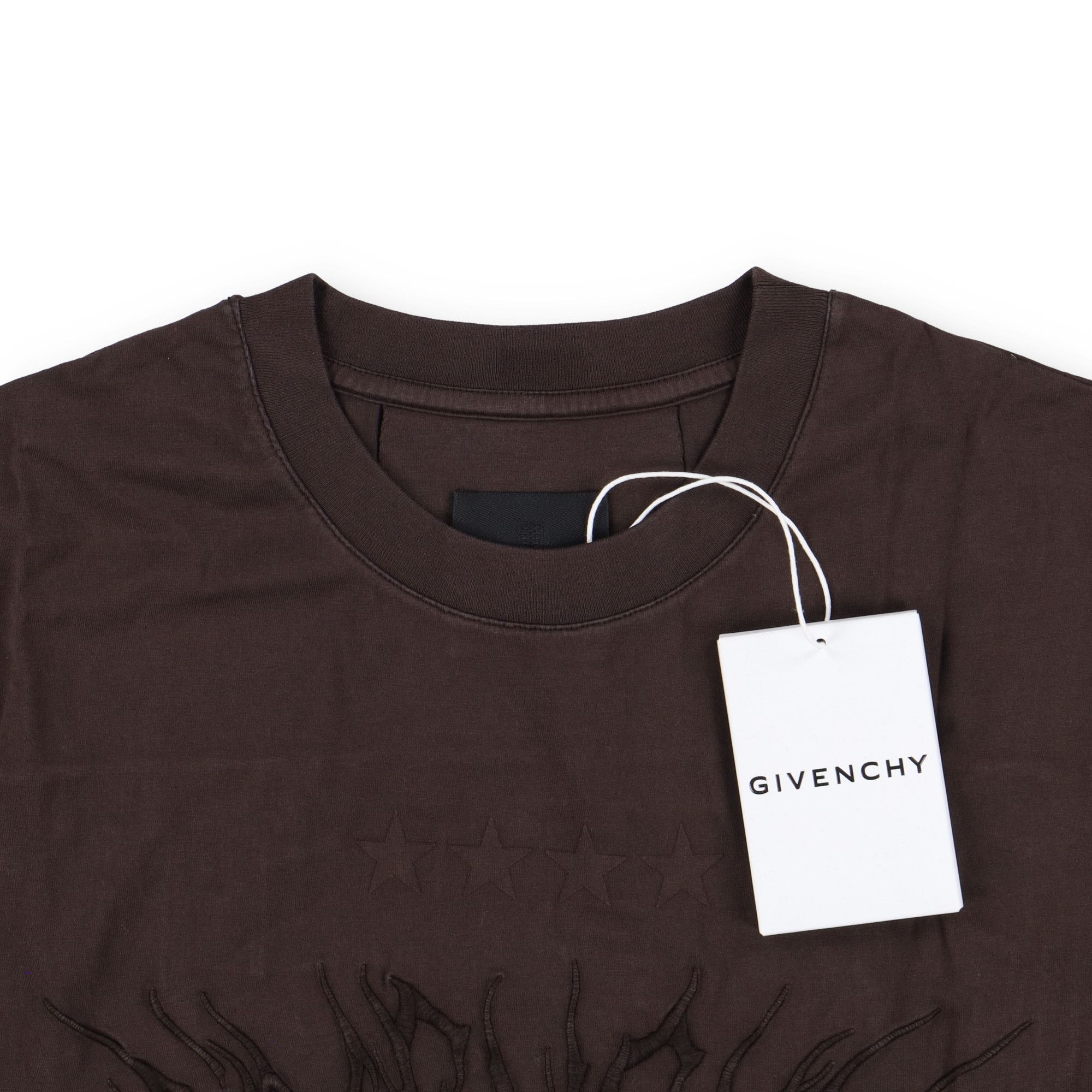 Givenchy Brown Embroidered Multi Logo Cropped T-Shirt Size L / US 10 / IT 46 - 5 Thumbnail