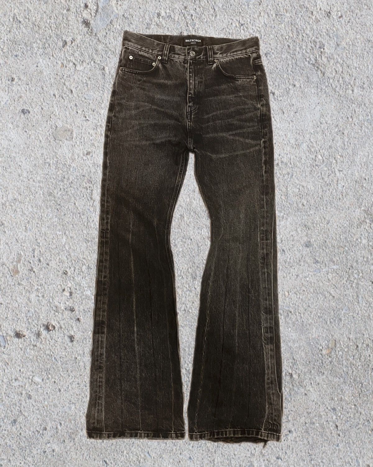 BALENCIAGA　Flared Lost tapes Black ズボン Balenciaga Black Lost Tape Flare Jeans | eBay