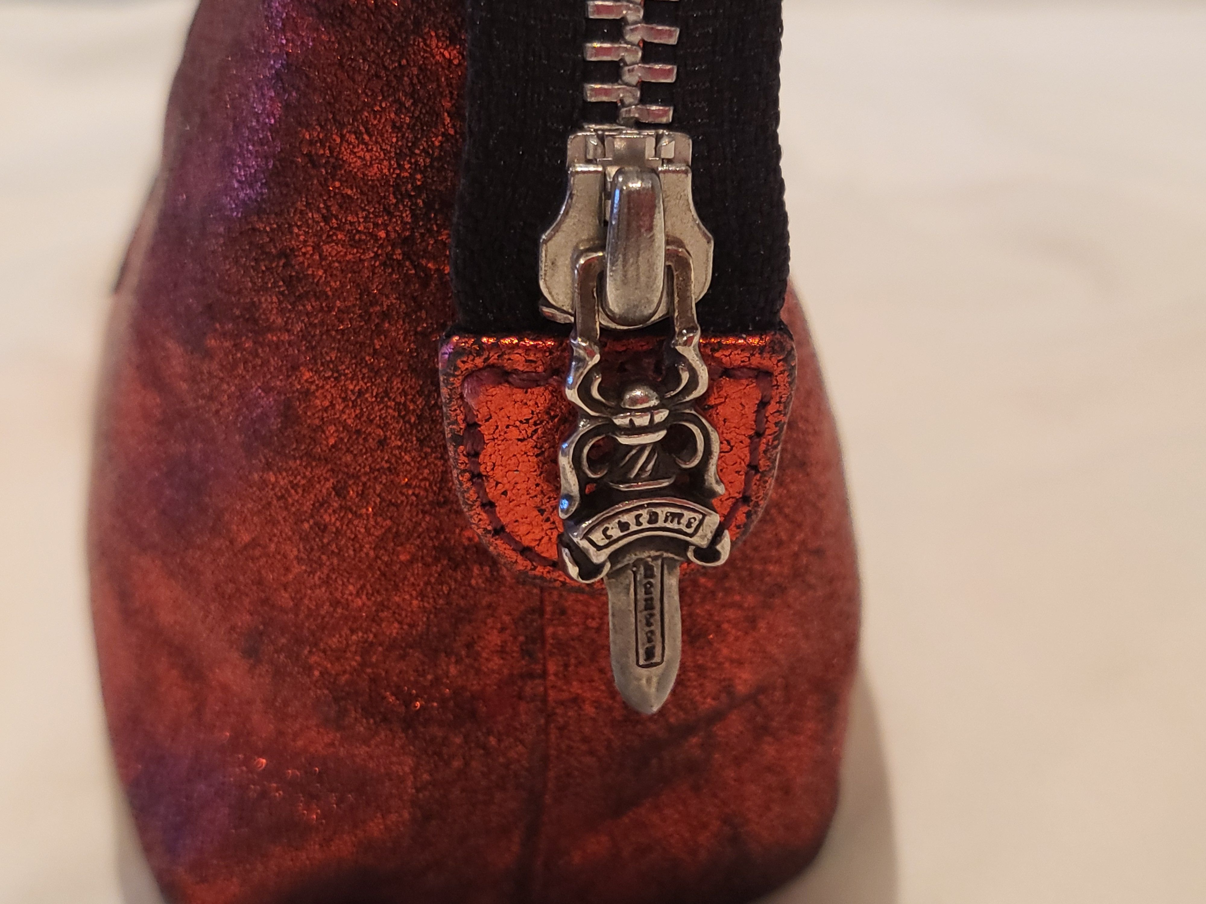 Chrome Hearts Chrome Hearts Red Leather Toiletry Dop Bag Size ONE SIZE - 11 Thumbnail