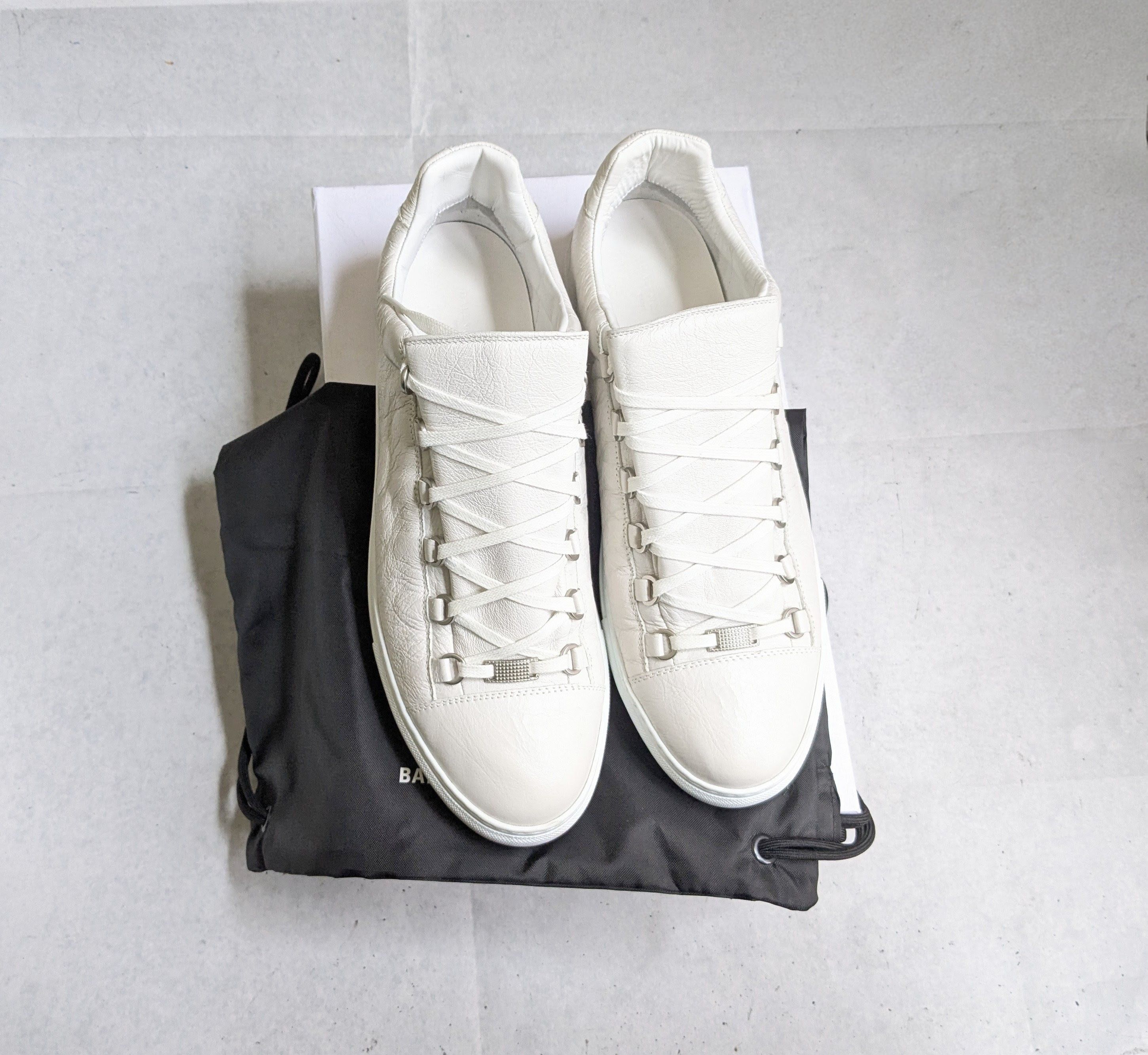 Balenciaga Arena Sneakers White Low Tops Leather 13 46