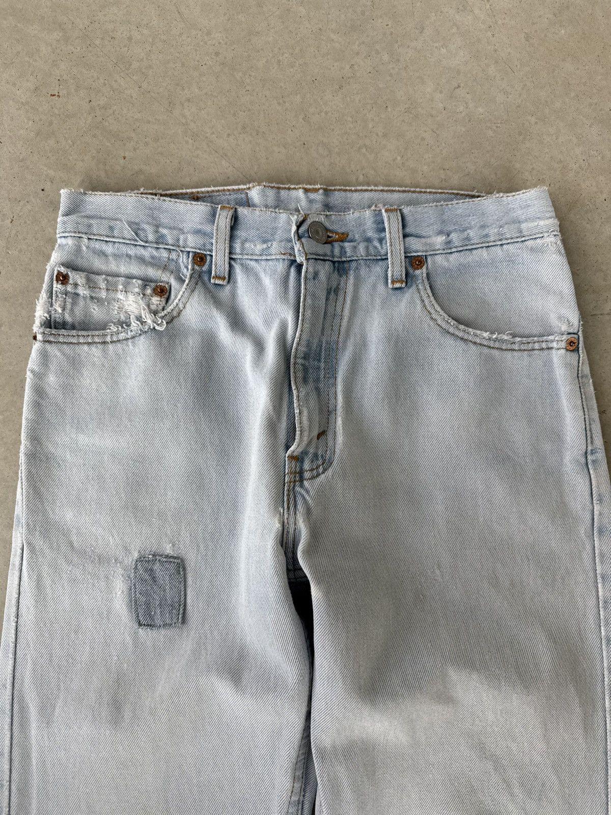 Levi's × Vintage Vintage 1980s Levi’s 505 Patchwork Denim Jeans Size US 30 / EU 46 - 5 Thumbnail