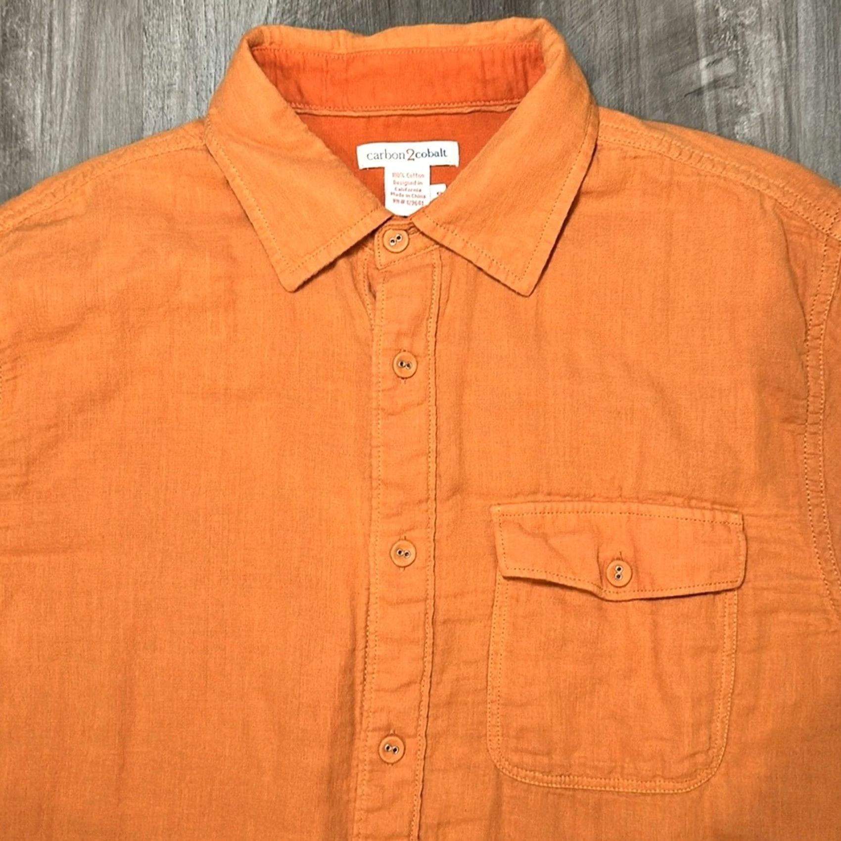 Carbon2Cobalt Carbon2Cobalt Pointillism Cotton Gauze Style Long Sleeve Button Down Small Men Orange Shirt Size US S / EU 44-46 / 1 - 5 Thumbnail