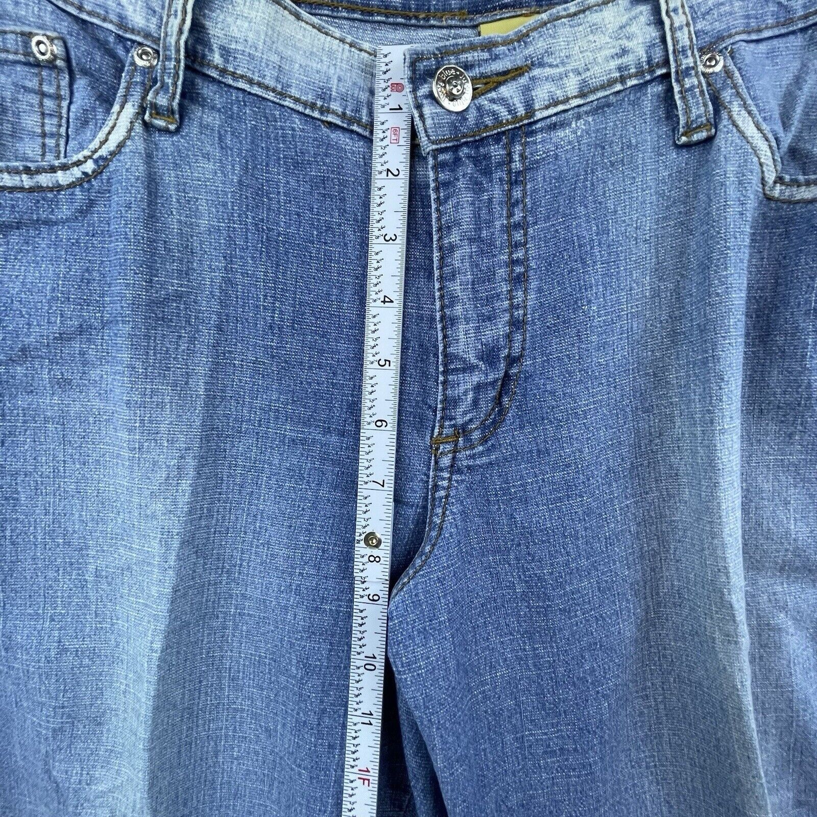 Judy Blue Vintage Judy Blue Jeans Women 15 Boot Straight Flap Distress Size 35" - 7 Thumbnail