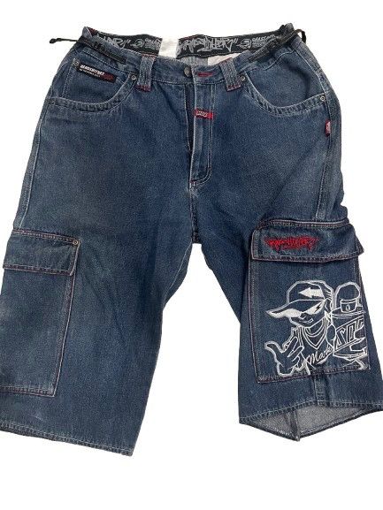 Ecko Unltd. × JNCO GRASS HITHER JORTS Y2K Size US 33 - 1 Thumbnail