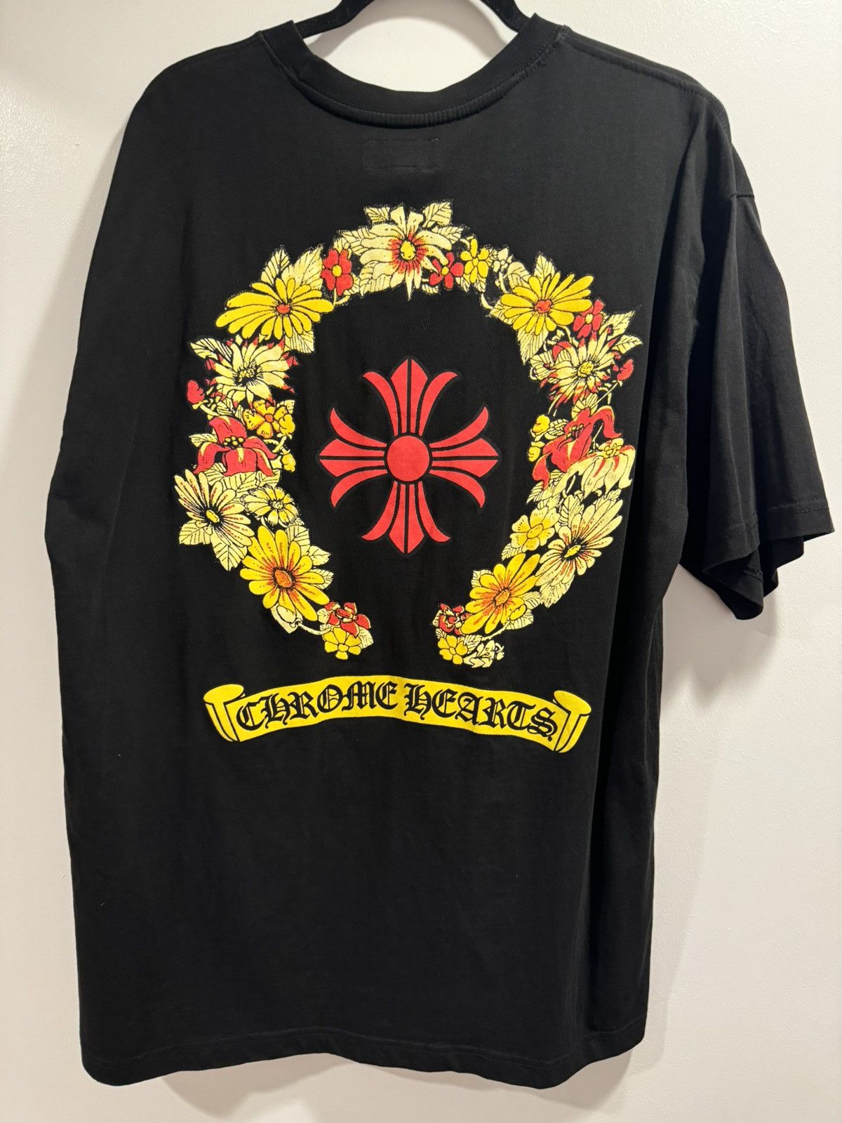 【Chrome Hearts】Gradient Floral T-shirt★半袖Tシャツ★Black Chrome Hearts Gradient Floral T-shirt Black/Multi-Color