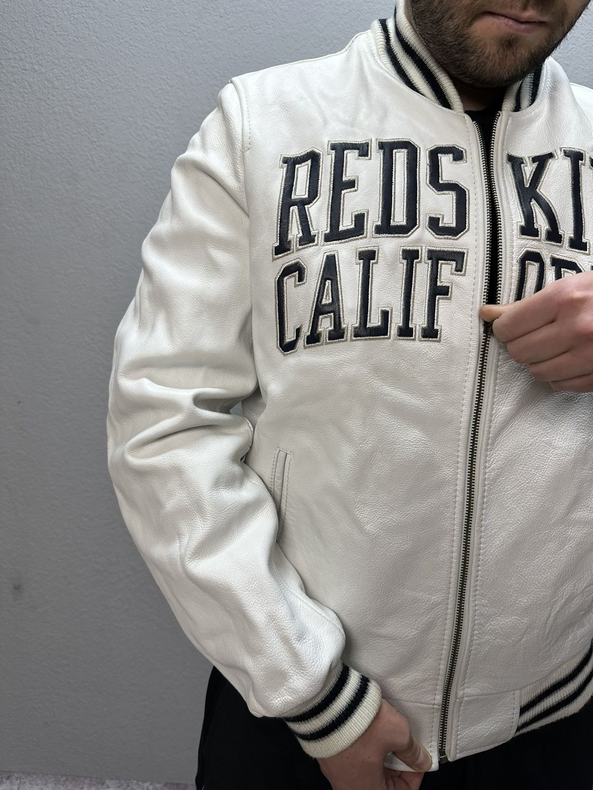 NFL × Vintage Vintage Redskins California Bomber Leather Jacket Varsity Size US XL / EU 56 / 4 - 9 Thumbnail
