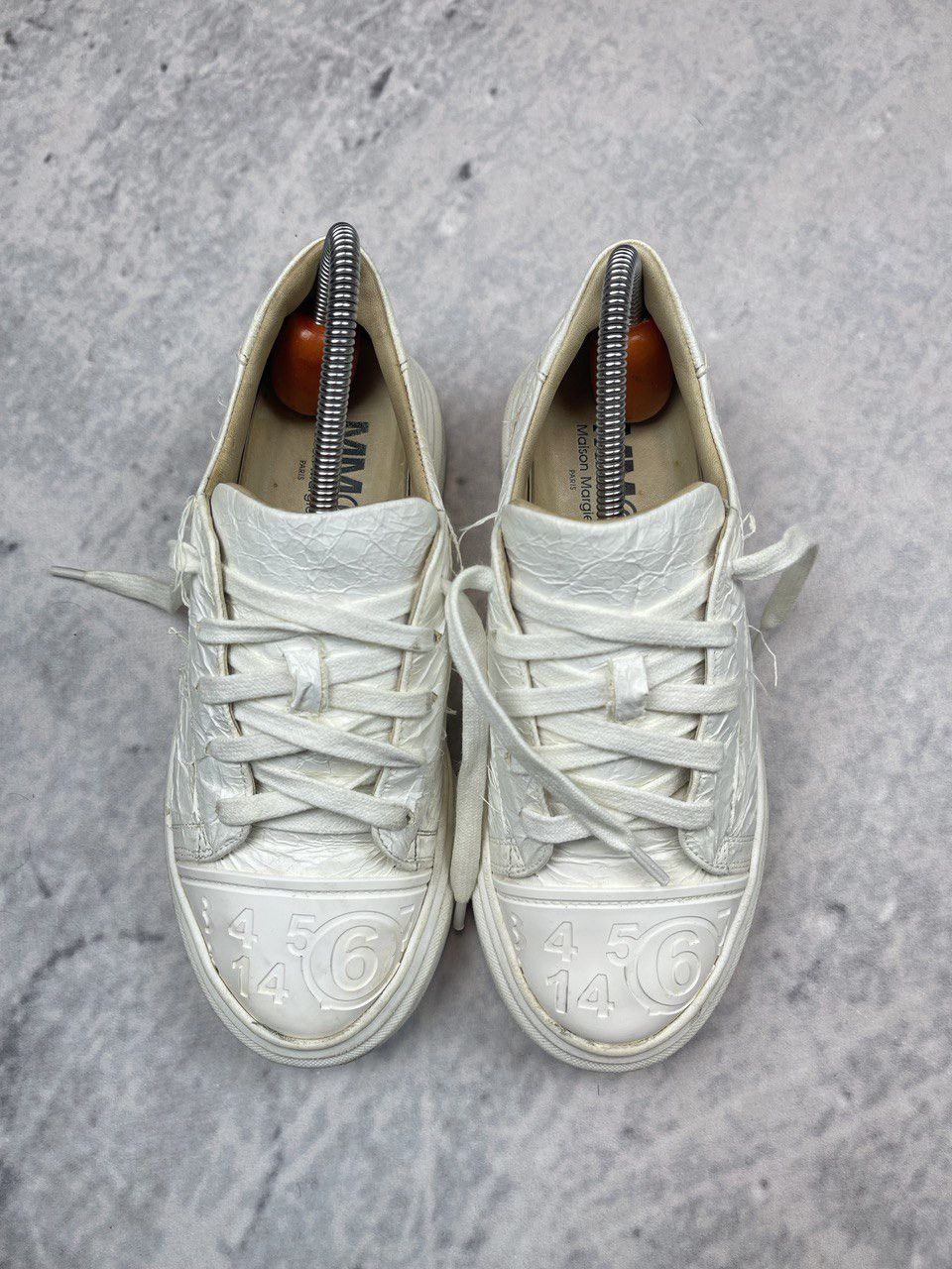 image of Maison Margiela Mm6 Margiela Sneakers White Monogram, Women's (Size 4)