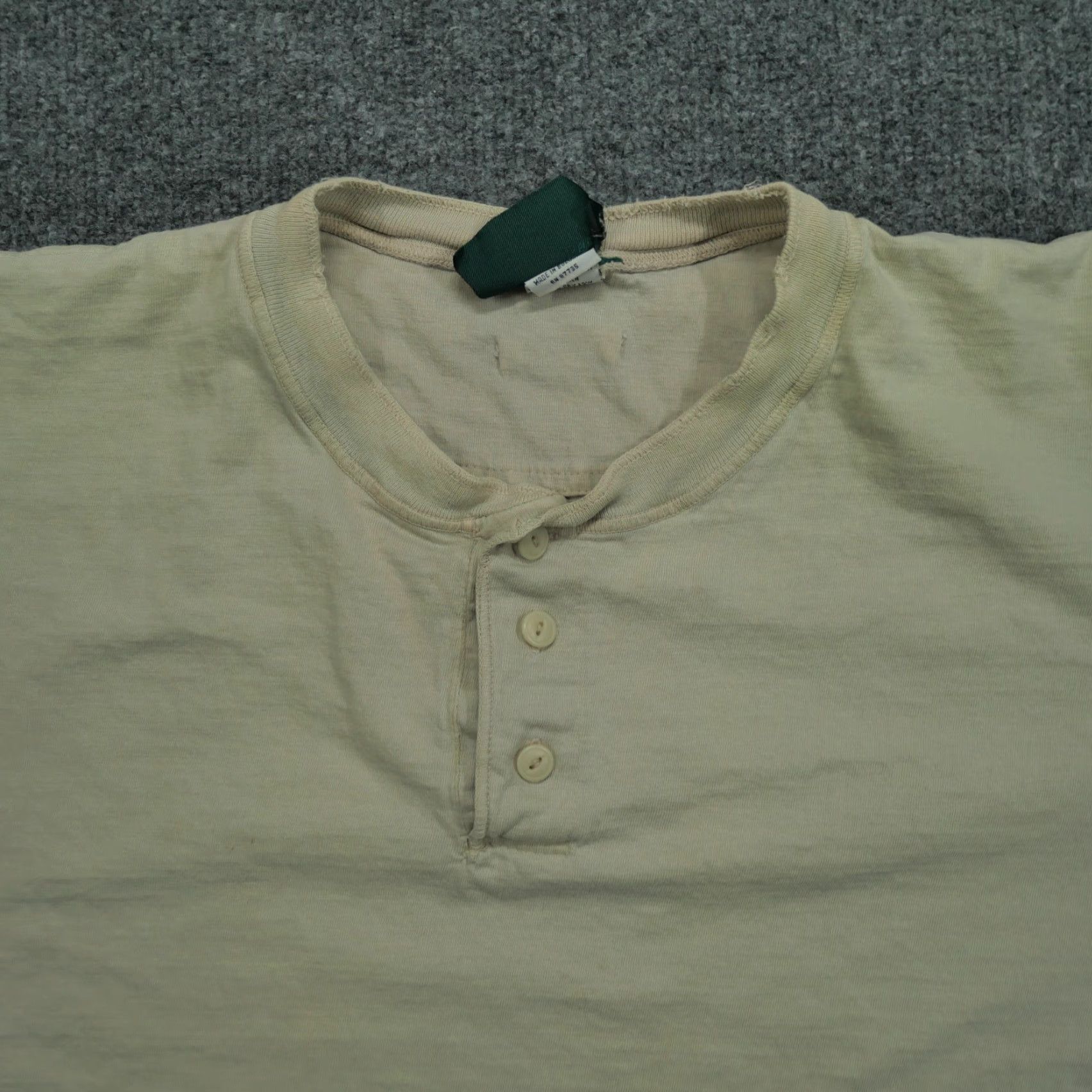 American Eagle Outfitters VINTAGE American Eagle Outfitters T-Shirt Mens XL Tan Distressed Henley 90s Y2K Brown Cotton Thermal Short Sleeve Size US XL / EU 56 / 4 - 2 Thumbnail