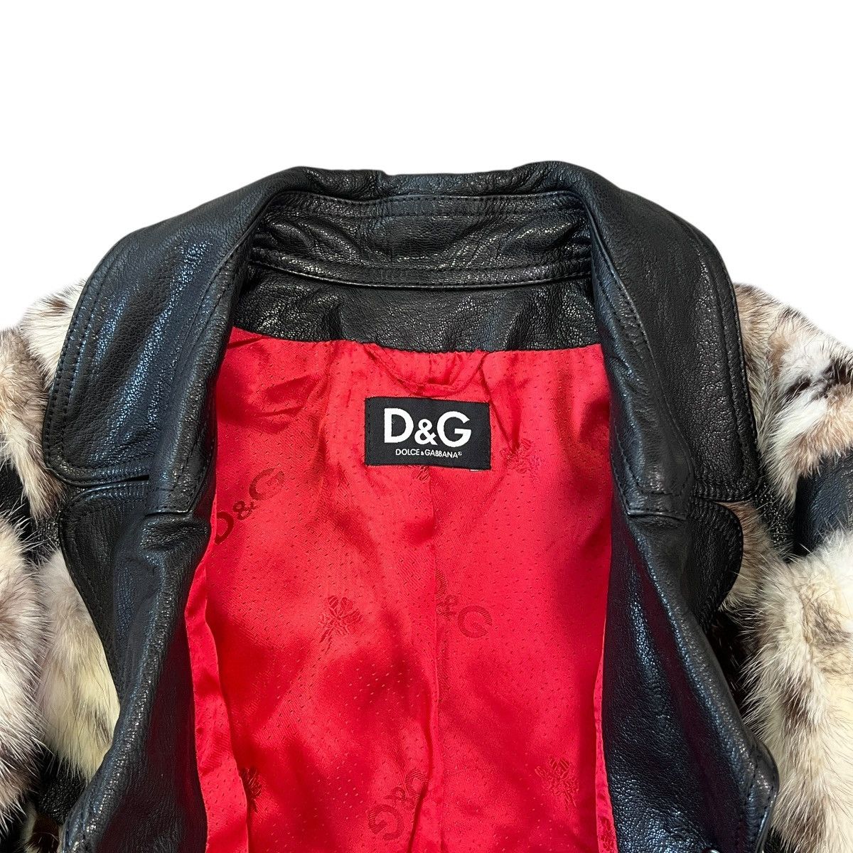 Dolce & Gabbana DOLCE&GABBANA Goatskin & Mink Fur Chevron Leather Jacket Size XS / US 0-2 / IT 36-38 - 4 Thumbnail