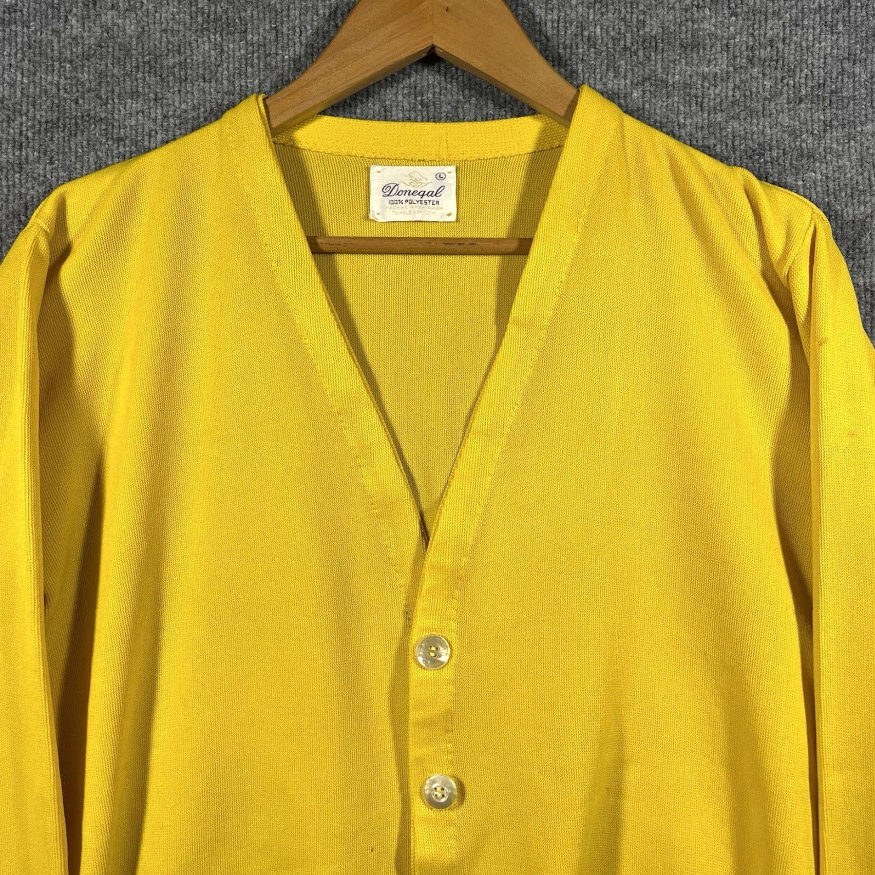 Vintage VINTAGE Donegal Cardigan Sweater 60s 70s Mustard Yellow 5 button Size Large Size US L / EU 52-54 / 3 - 2 Thumbnail