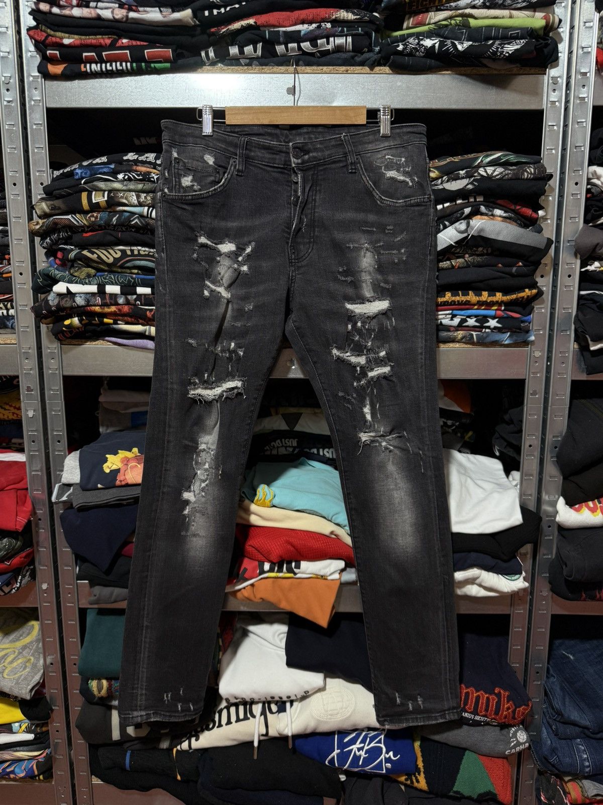 Dsquared2 Rare Luxury Dsquared2 Distressed Denim Gray Jeans Y2K Hype Size US 34 / EU 50 - 1 Thumbnail