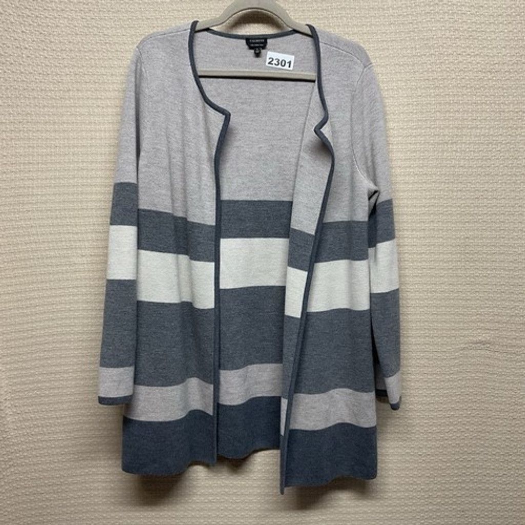 Talbots NWOT Talbots Wool Open Front Cardigan Women Large Tan/Gray Size L / US 10 / IT 46 - 1 Thumbnail