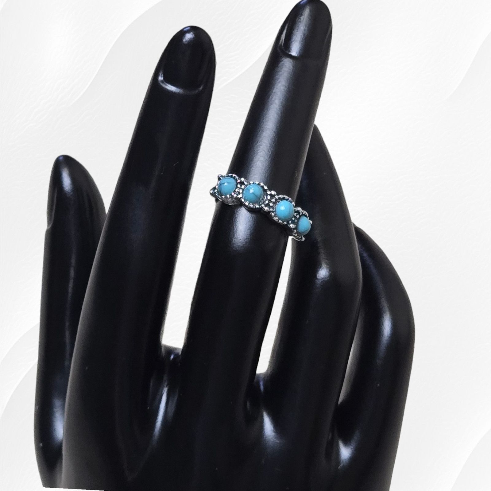 Other Retro Turquoise Boho Fashion Ring Size 6 Size ONE SIZE - 7 Thumbnail