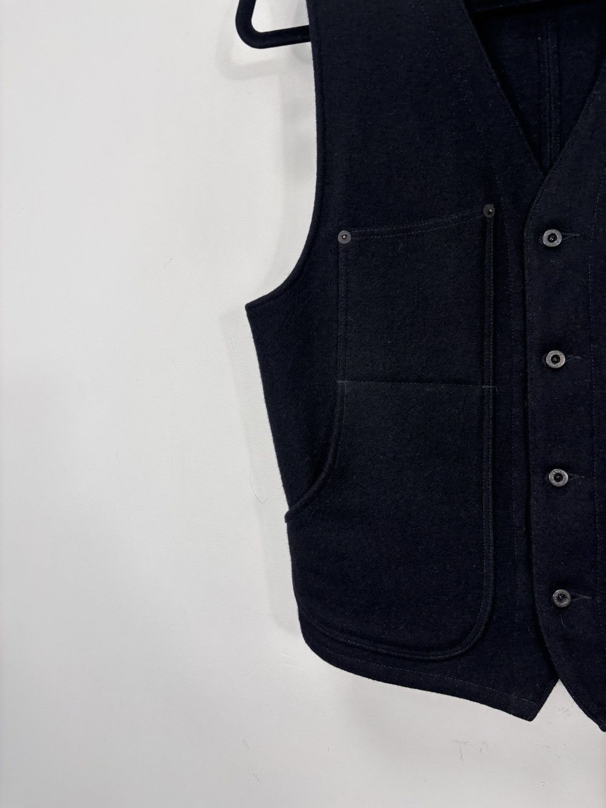 Rising Sun & Co. Rising Sun & Co Men’s Black Wool Vest Gilet Jacket Size US M / EU 48-50 / 2 - 2 Thumbnail