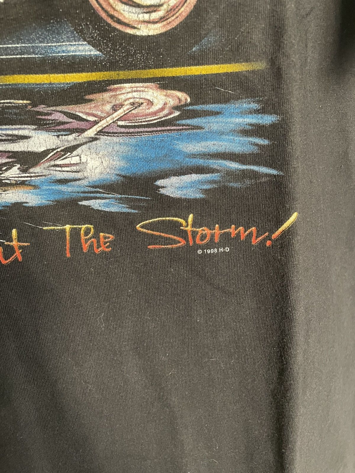 Harley Davidson × Vintage Harley Davidson 1998 vintage storm print T-shirt Size US XXL / EU 58 / 5 - 4 Thumbnail