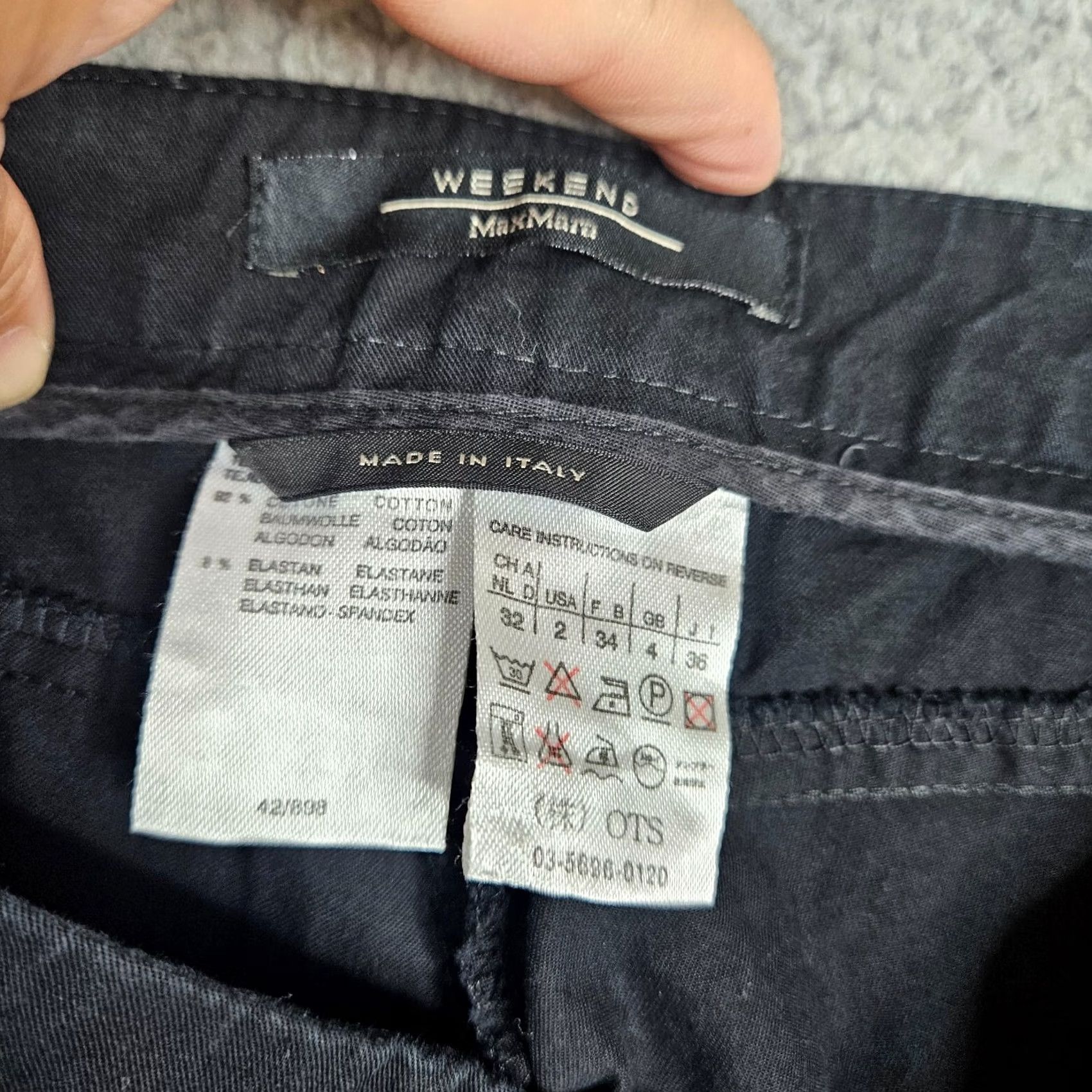 Max Mara VINTAGE Weekend Maxmara Womens Black Straight Leg Trousers Size 2 Size 26" / US 2 / IT 38 - 6 Thumbnail