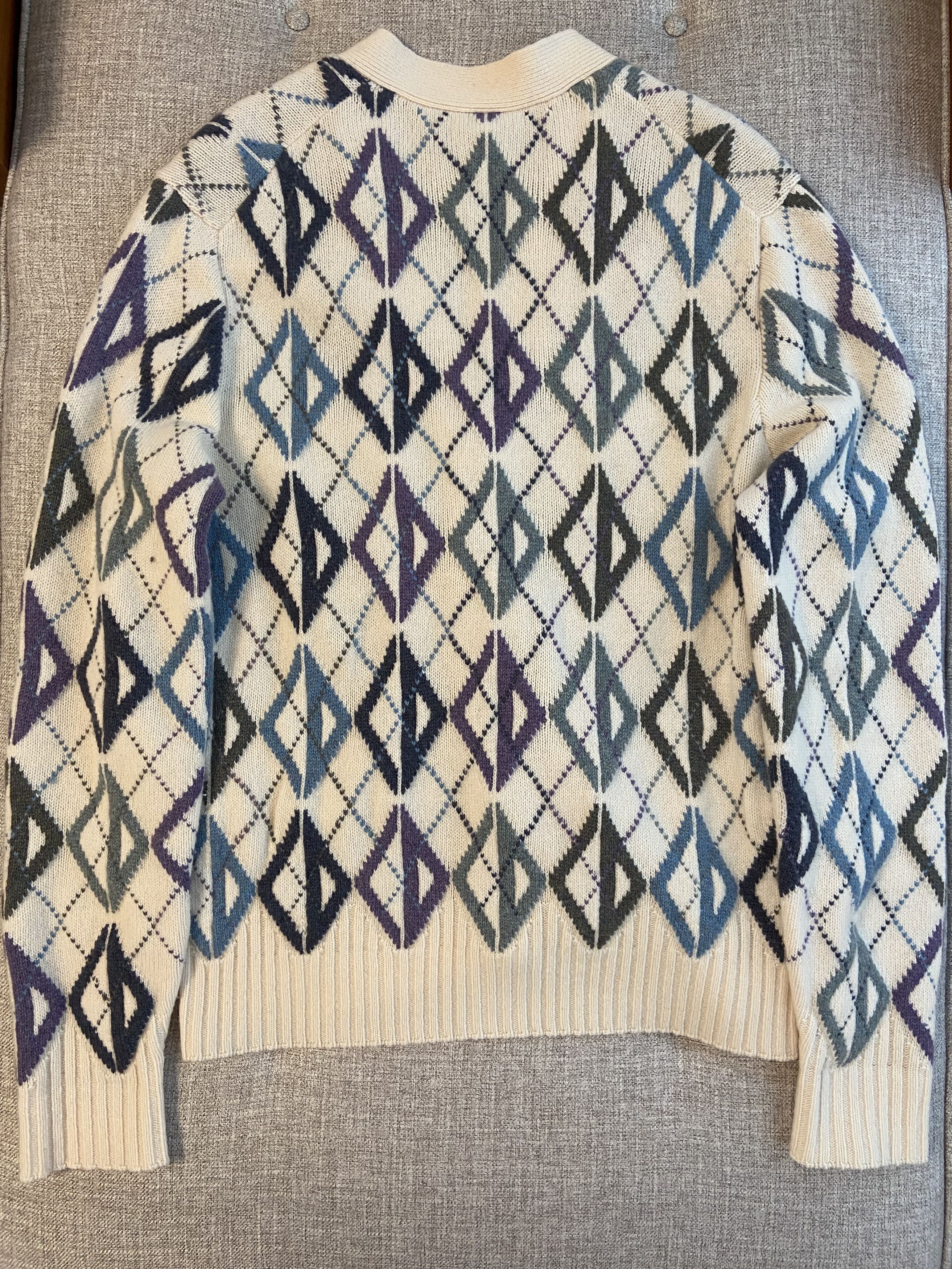 Dior Dior Men's diamond CD pattern wool cashmere cardigan Size US M / EU 48-50 / 2 - 2 Thumbnail