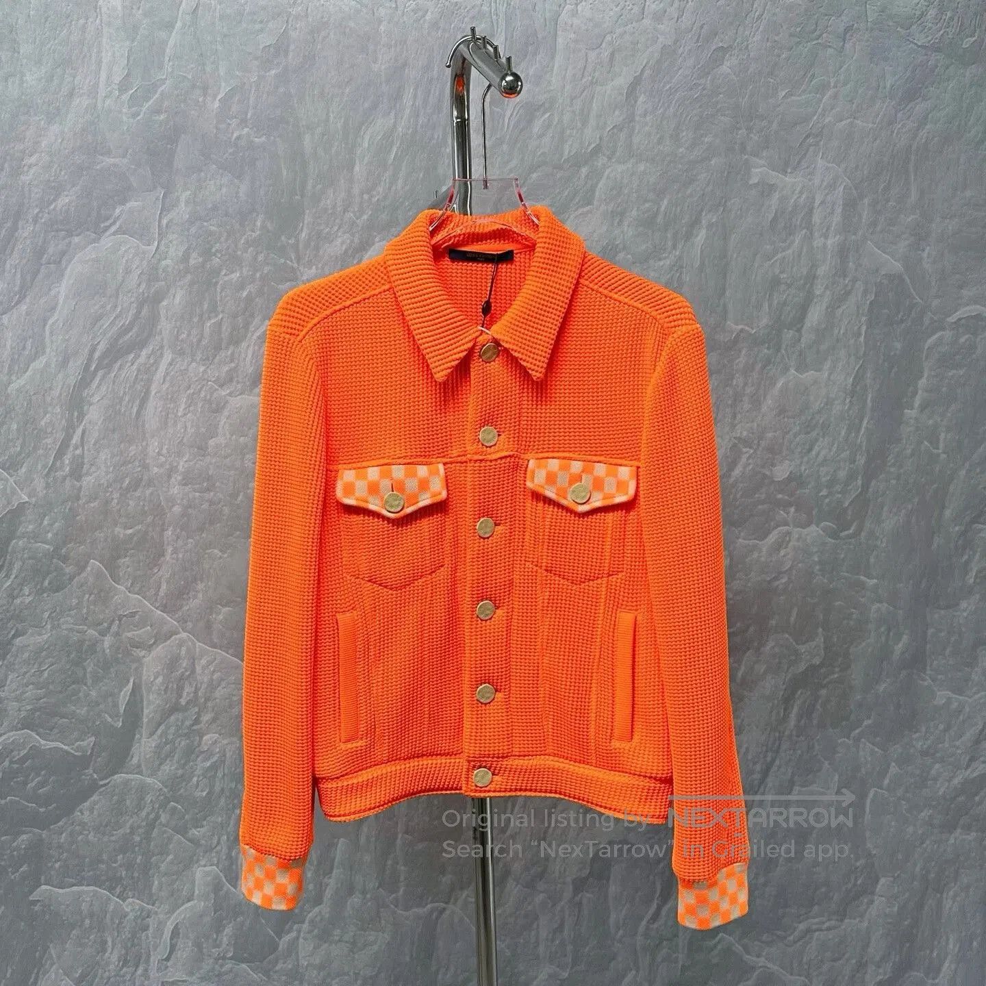 Louis Vuitton louis vuitton orange checkered knit jacket. Size XS / US 0-2 / IT 36-38 - 1 Thumbnail
