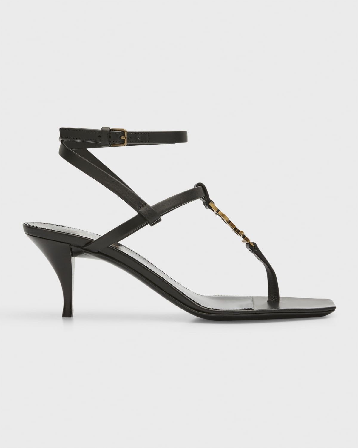 Saint Laurent Paris o1s1wg110725 Cassandra Sandals in Silk Satin in Black Size US 9 / IT 39 - 1 Thumbnail
