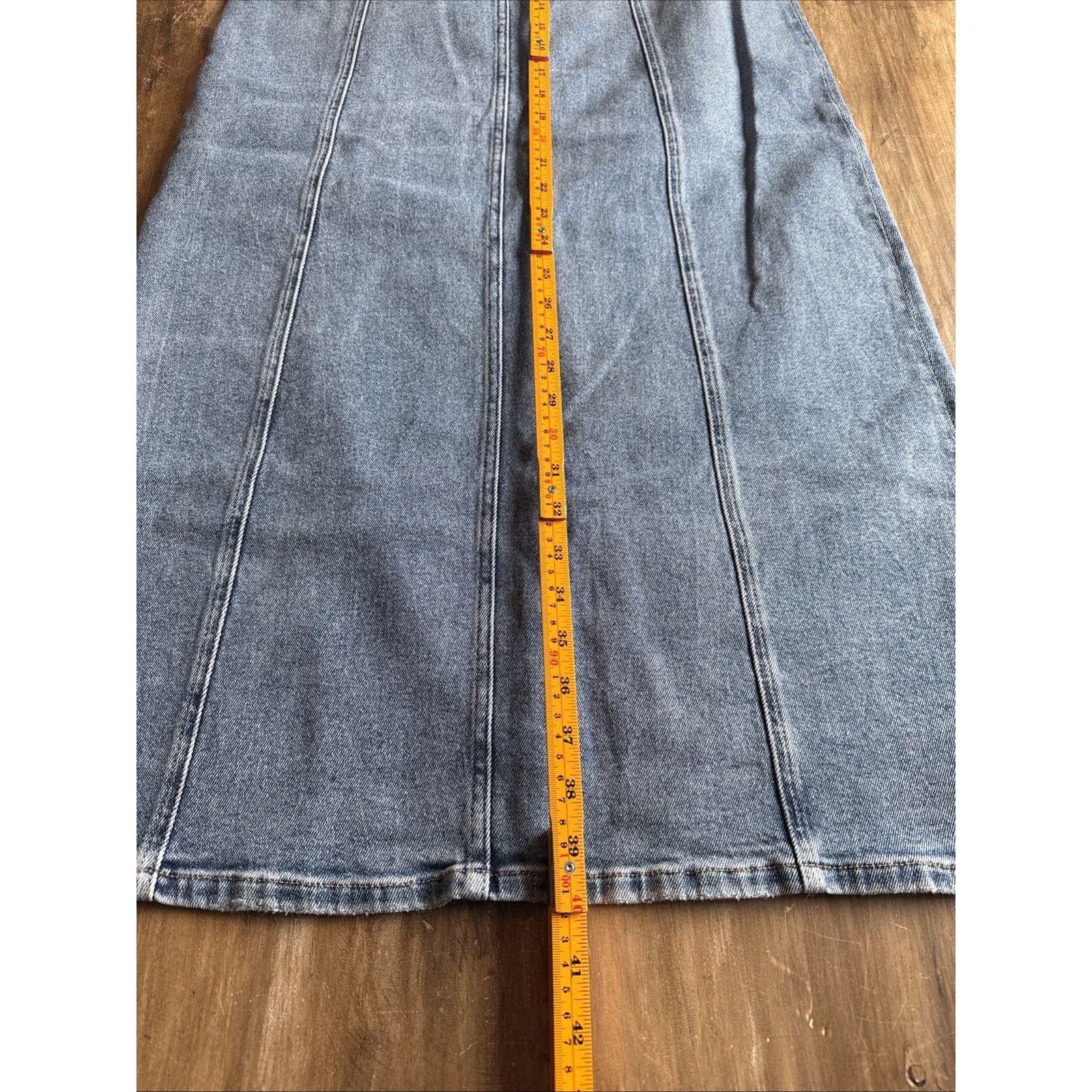 Alice + Olivia Alice + Olivia Rye TwoTone Denim Maxi Skirt Brooklyn Blue 27 Size 27" / US 4 / IT 40 - 8 Thumbnail