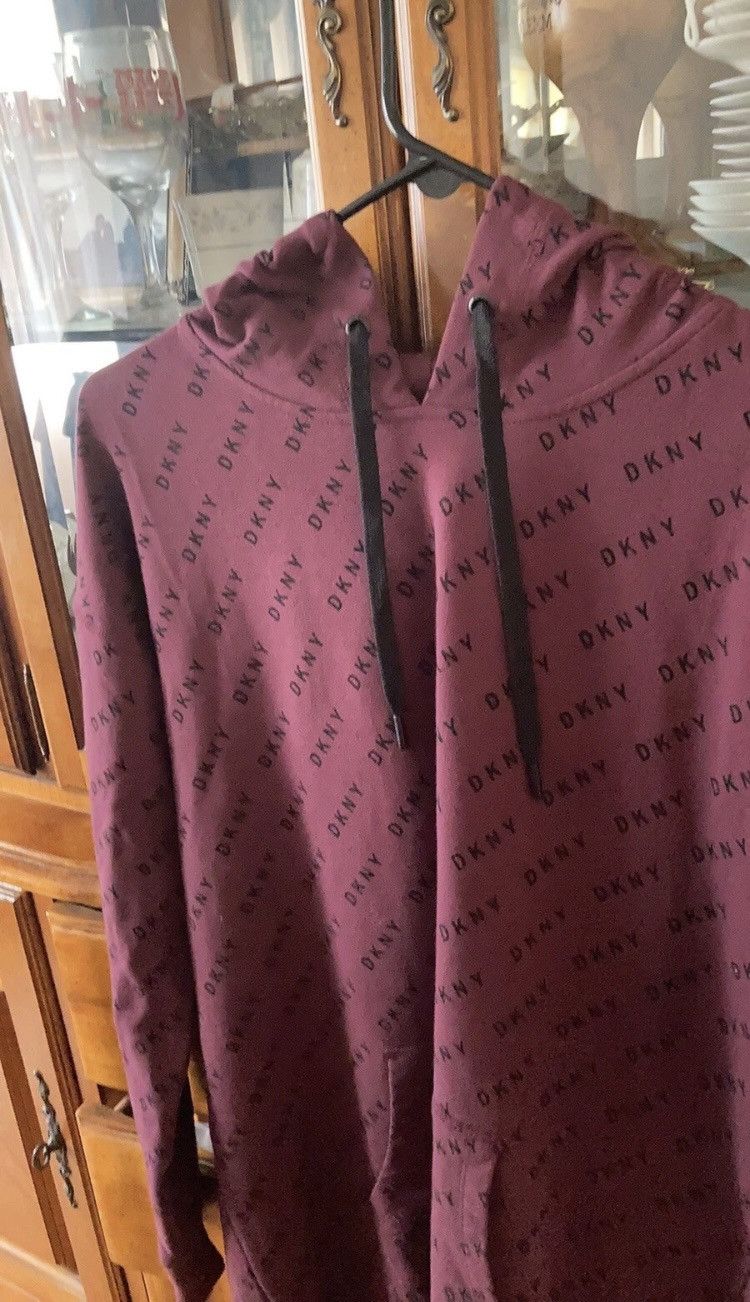 DKNY DKNY Sport AOP Logo Hoodie Dress - Acai Red - Small Size S / US 4 / IT 40 - 1 Thumbnail