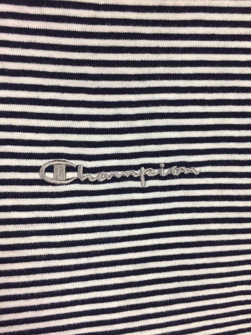 Champion × Vintage Vtg Champion Authentic Athletic Apparel Striped Tee Size US L / EU 52-54 / 3 - 4 Thumbnail
