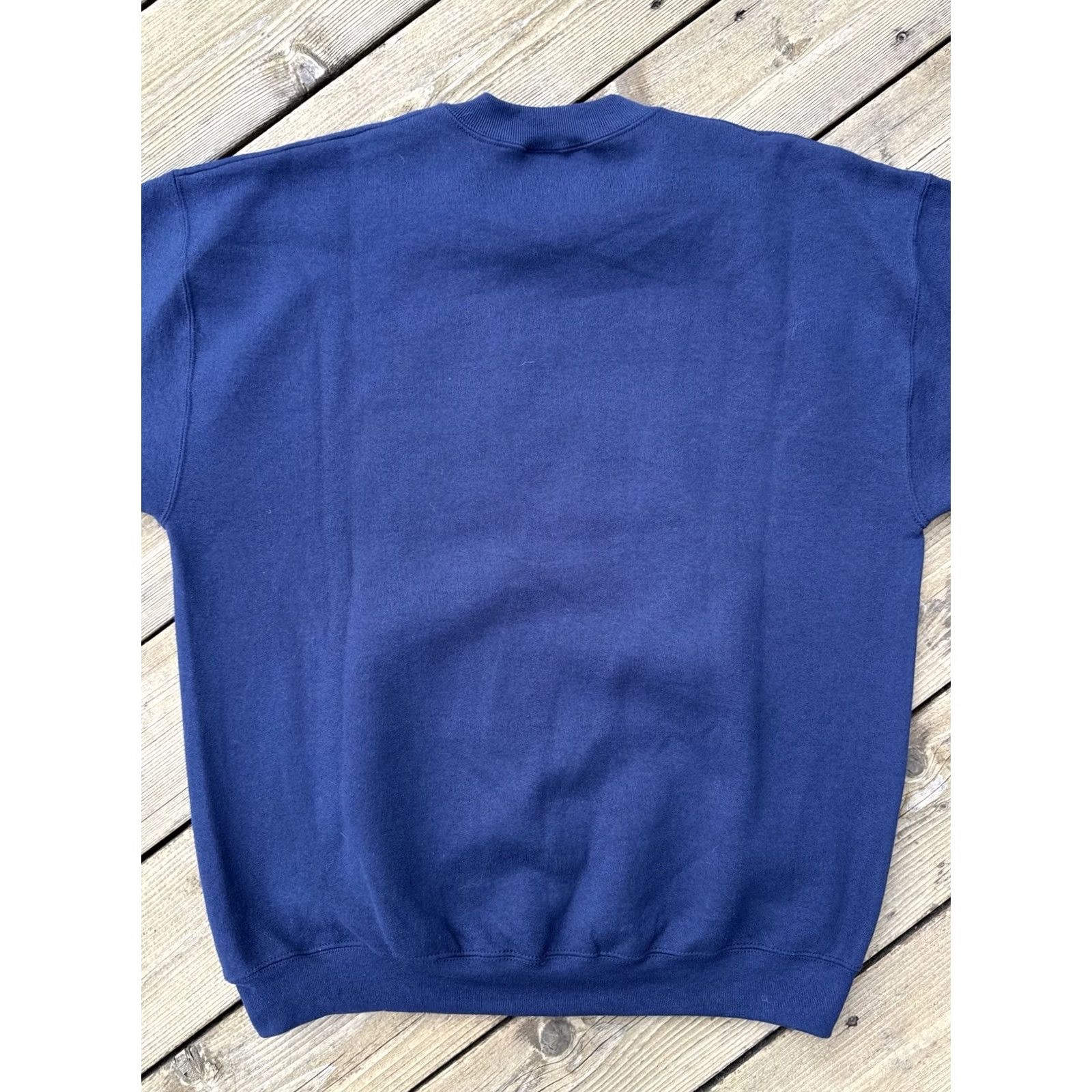 Fruit Of The Loom VINTAGE God Bless America Embroidered Sweatshirt Fruit of the Loom 90s Navy XL Mens Size US XL / EU 56 / 4 - 5 Thumbnail