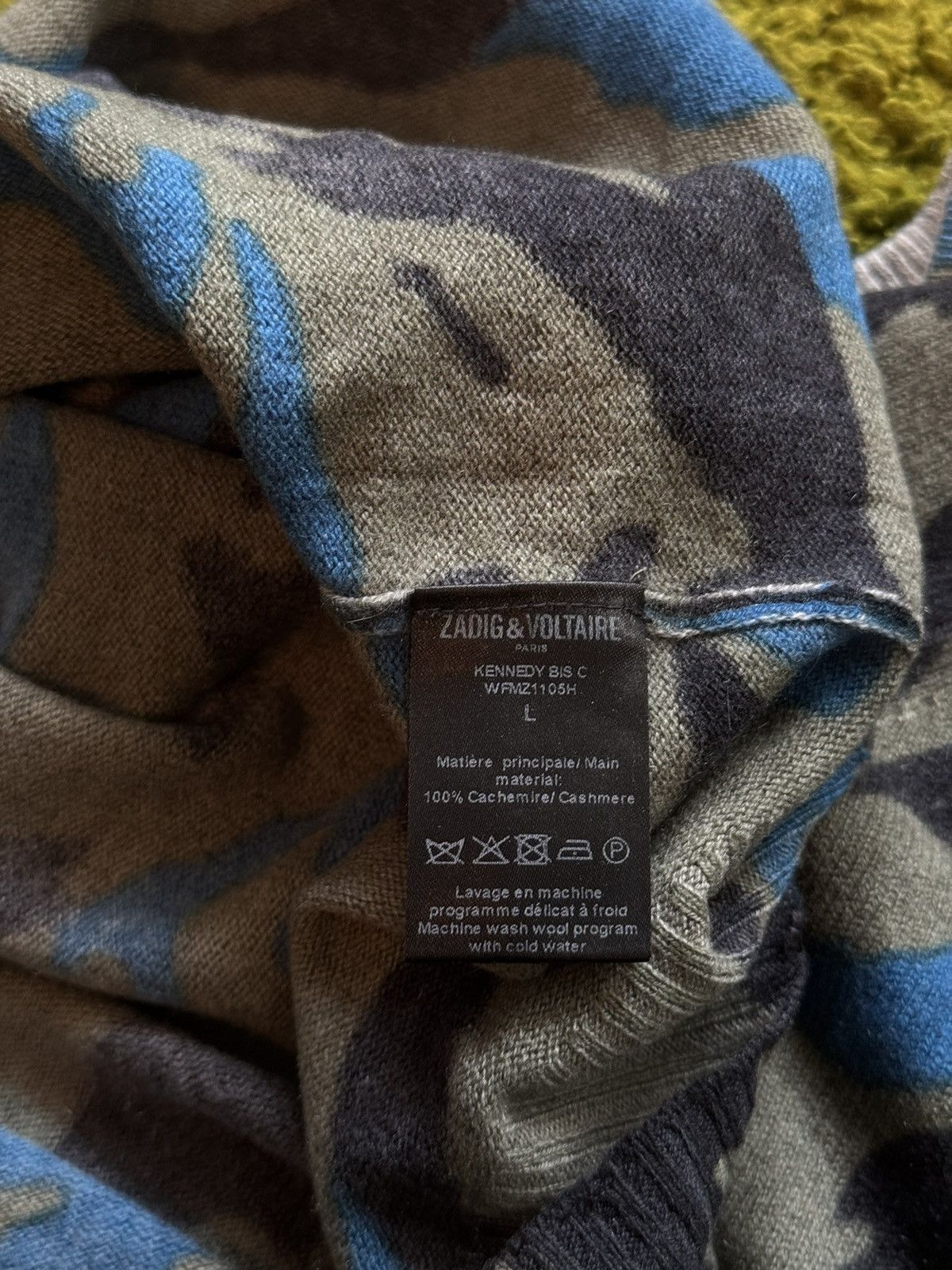 Designer × Zadig & Voltaire Zadig & Voltaire 100% cashmere avant Garde camo sweater Size L / US 10 / IT 46 - 5 Thumbnail
