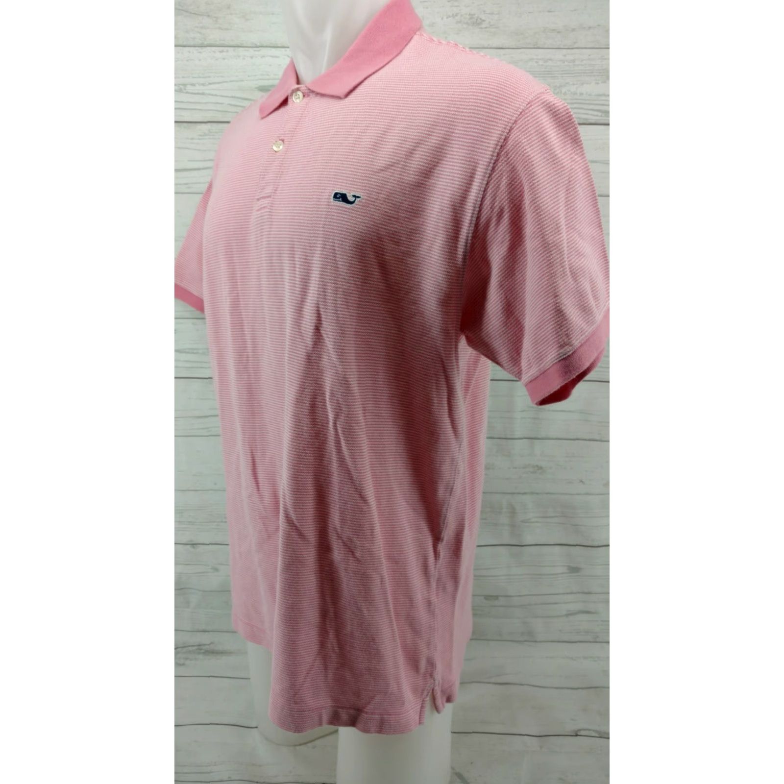 Vineyard Vines Vineyard Vines Mens Striped Polo Shirt Pink Whale Logo Cotton Size Large Size US L / EU 52-54 / 3 - 2 Thumbnail