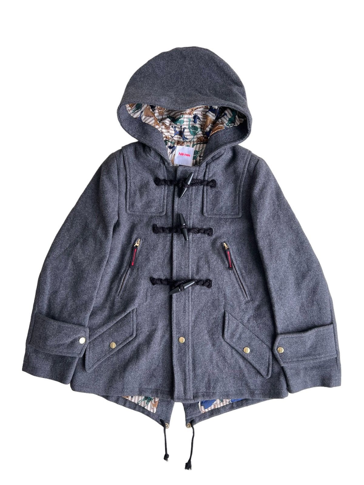 OG Ne-Net 🇯🇵 Cats Animal Print Wool Blend Duffle Coat