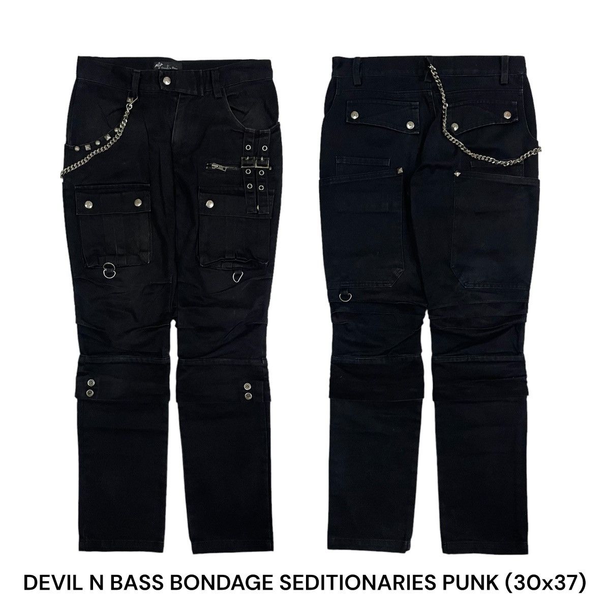 image of Devil N Bass Bondage Punk Pantzipped Black Regular, Men's (Size 30)