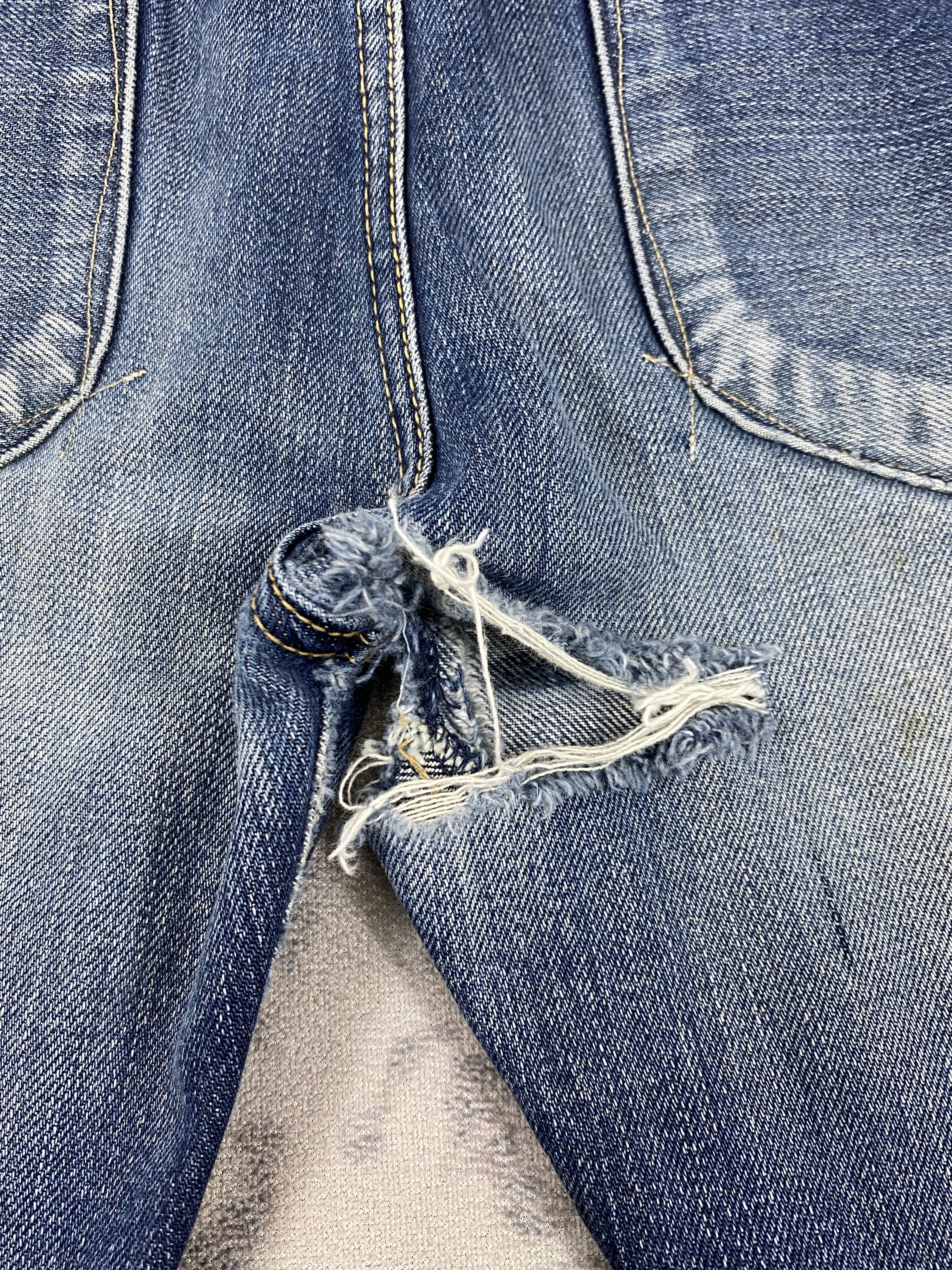 Japanese Brand Redline SELVEDGE Vintage Kuro 31x28.5 Denim- JN3671 Size US 31 - 15 Thumbnail