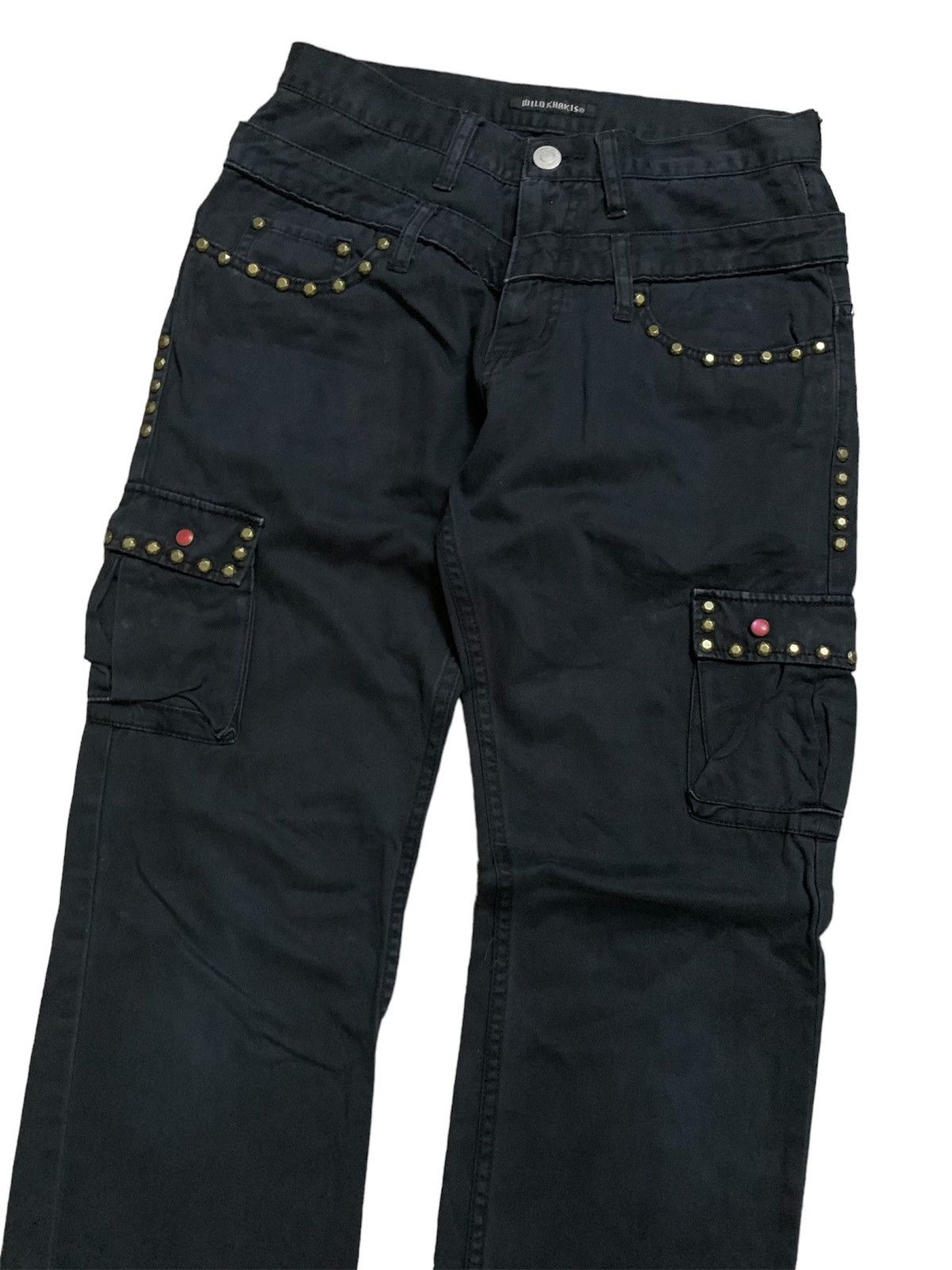 Hysteric Glamour Vtg Japanese Wild Khakis Studs Double Waist Cargo Pant Size US 28 / EU 44 - 2 Thumbnail
