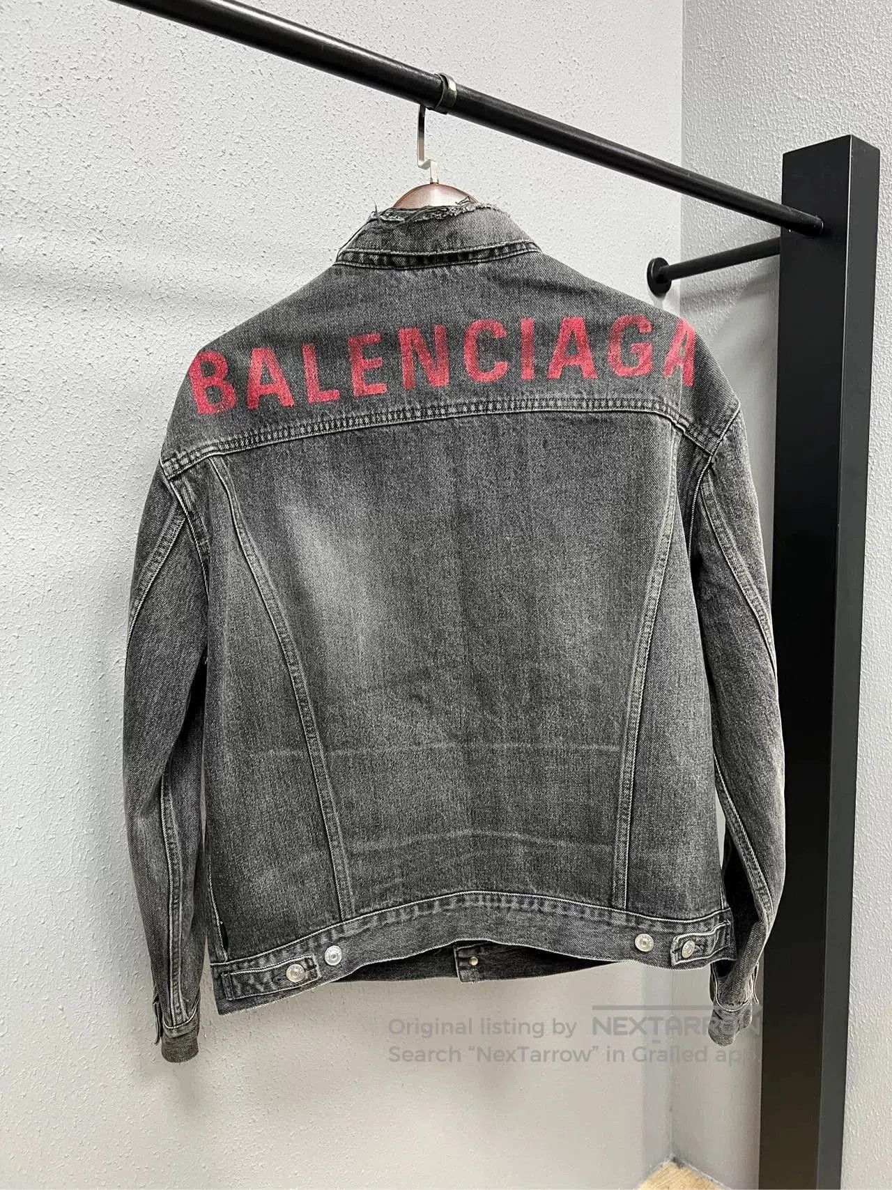 Balenciaga Balenciaga Red Logo Denim Jacket. Size US L / EU 52-54 / 3 - 1 Thumbnail