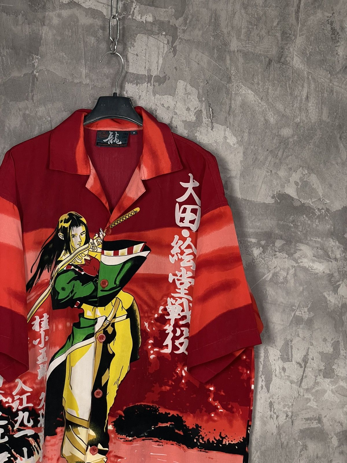 Japanese Brand × Vintage Vintage Japanese Samurai Button Up Hawaiian Shirt Size US M / EU 48-50 / 2 - 4 Thumbnail