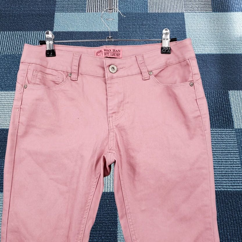 Denime Wax Jeans Mid Rise Skinny Leg 5 Juniors Pink Denim Light Wash Zip Womens Size 30" / US 8 / IT 44 - 1 Thumbnail