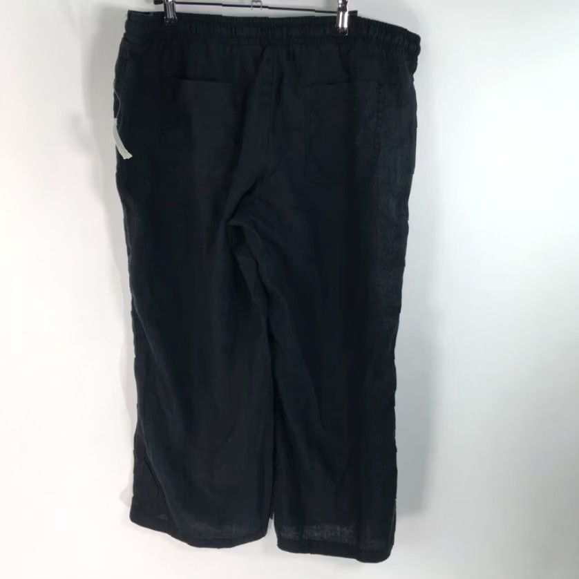 Essentials Amazon Essentials Womens Cropped Pants XL Black High Waist Drawstring Pocket New Size 38" / US 16 / IT 52 - 2 Thumbnail