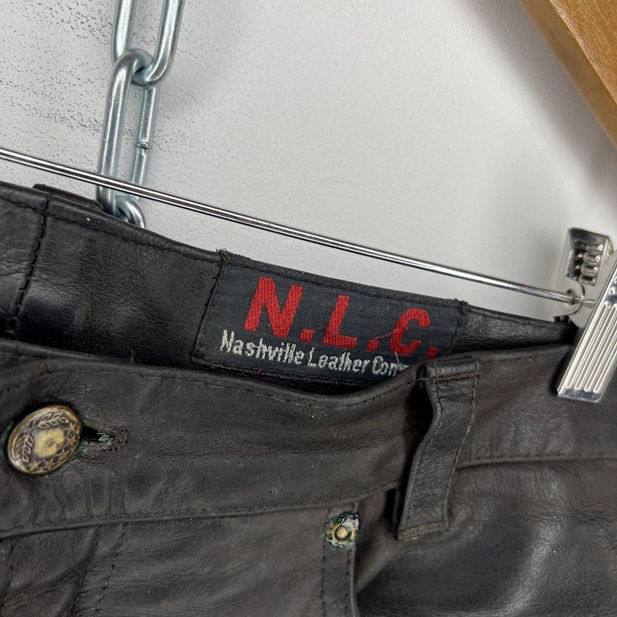Leather × Vintage Vintage Nashville Classic Leather MOTO Pants Trousers Biker Size US 36 / EU 52 - 5 Thumbnail