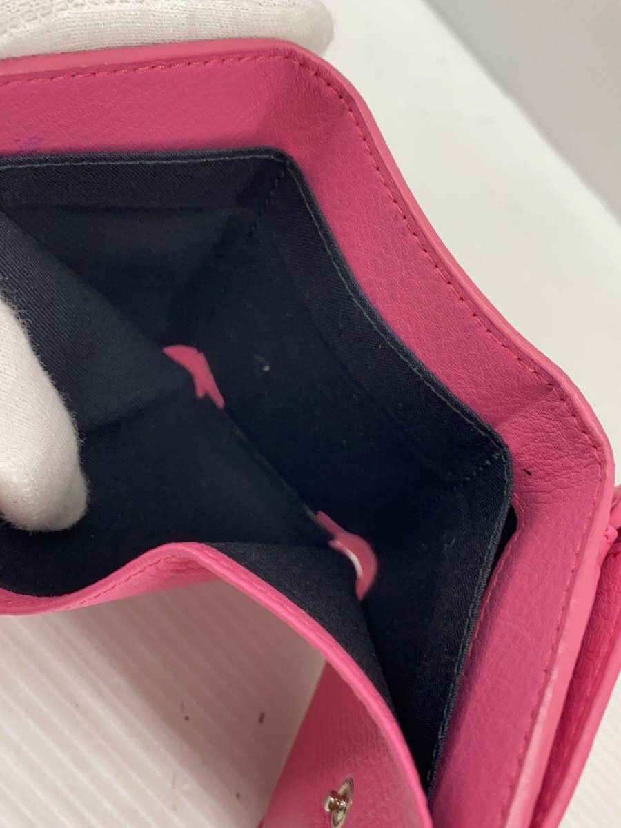 Balenciaga Balenciaga Paper Leather Mini Wallet Tri-Fold Pink Size ONE SIZE - 6 Thumbnail