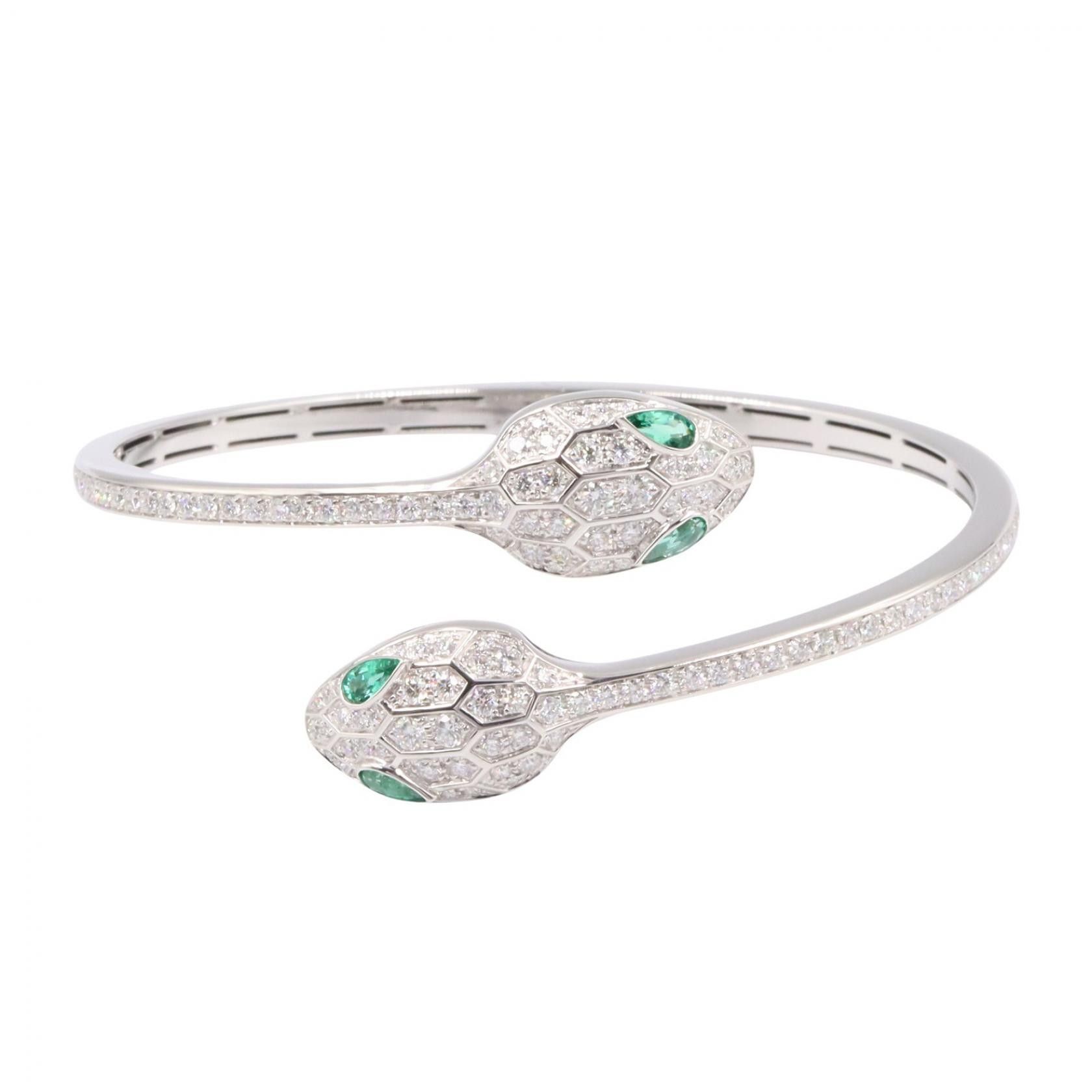 Bvlgari Bvlgari Bvlgari Serpenti Seduttori Au750 Diamond Emerald Bracelet Size 17 Precious Metal Bracelet 356523M DUTY FREE for USA Size ONE SIZE - 1 Thumbnail