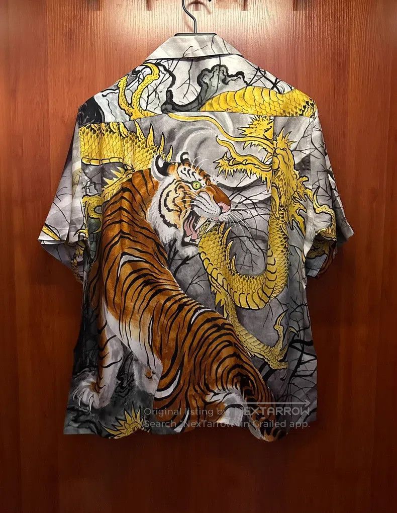 Wacko Maria Wacko Maria Dragon and Tiger Fighting Short-sleeved Shirt Size US M / EU 48-50 / 2 - 2 Thumbnail